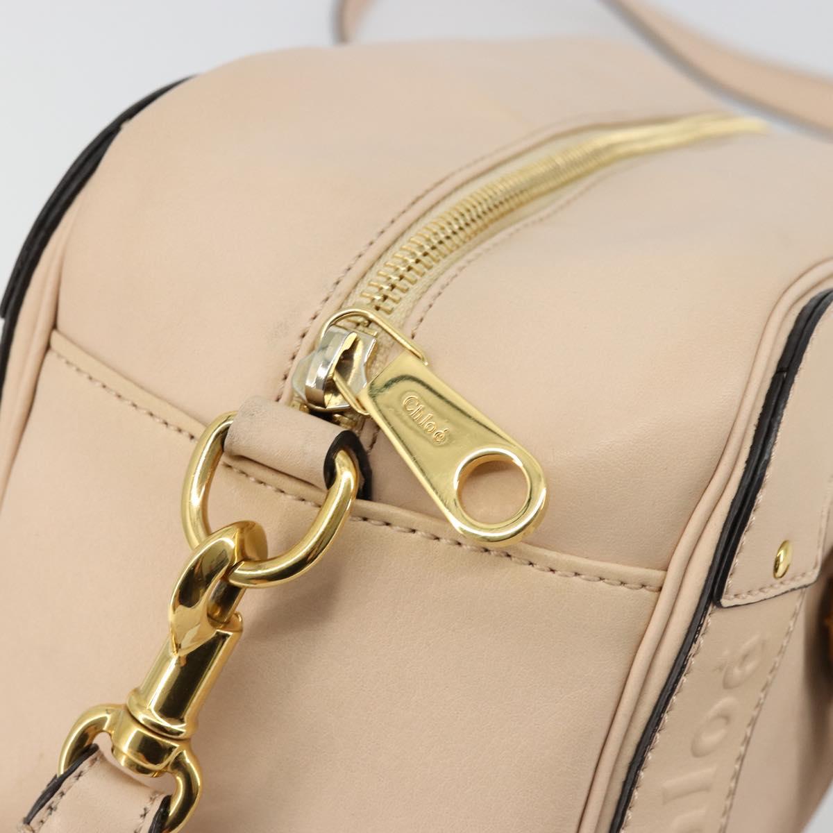 Chloe Shoulder Bag Leather Pink Gold Auth BA12443A