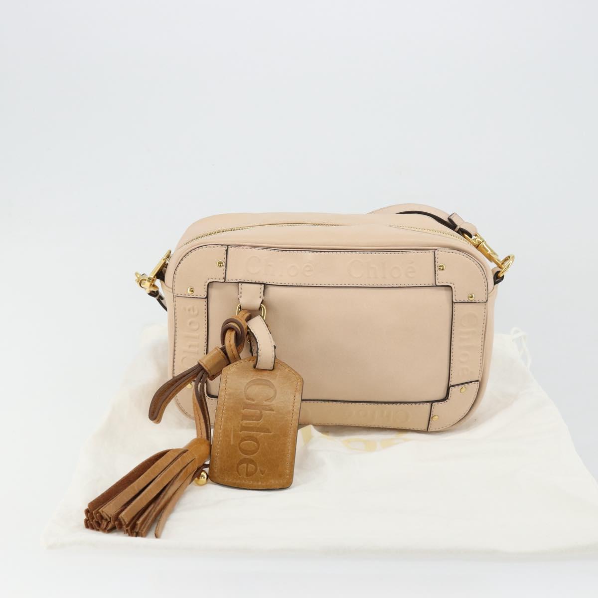 Chloe Shoulder Bag Leather Pink Gold Auth BA12443A