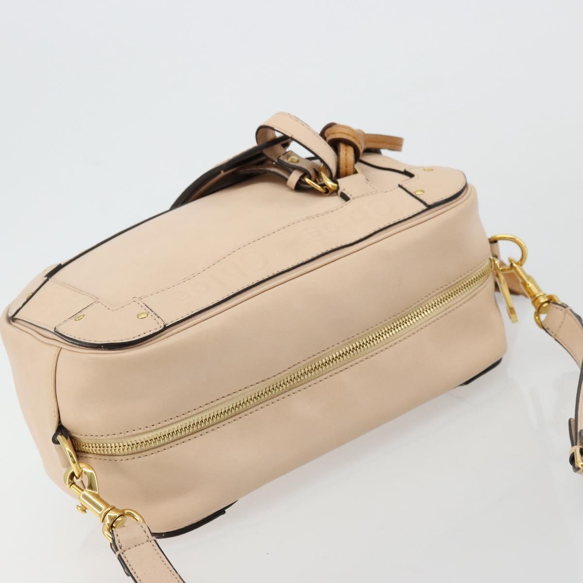 Chloe Shoulder Bag Leather Pink Gold Auth BA12443A