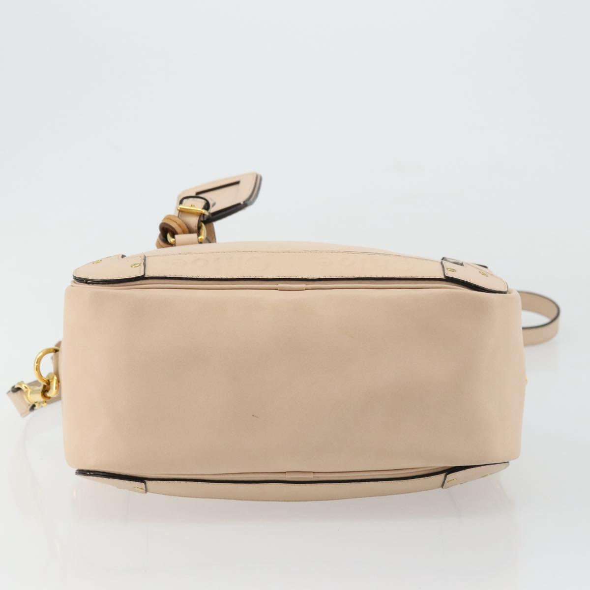 Chloe Shoulder Bag Leather Pink Gold Auth BA12443A