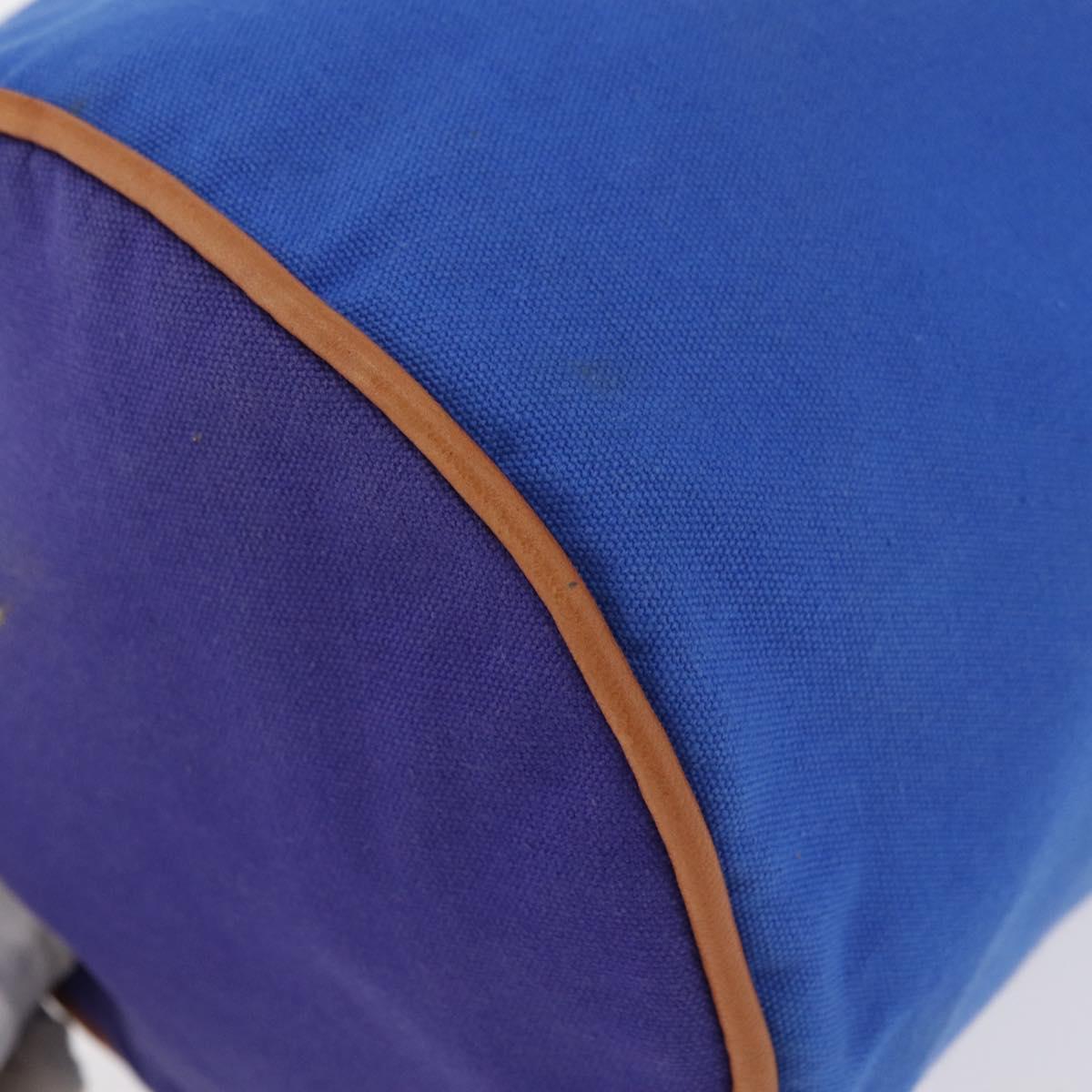 HERMES Purse Shoulder Bag Canvas Blue Silver Auth BA12448A