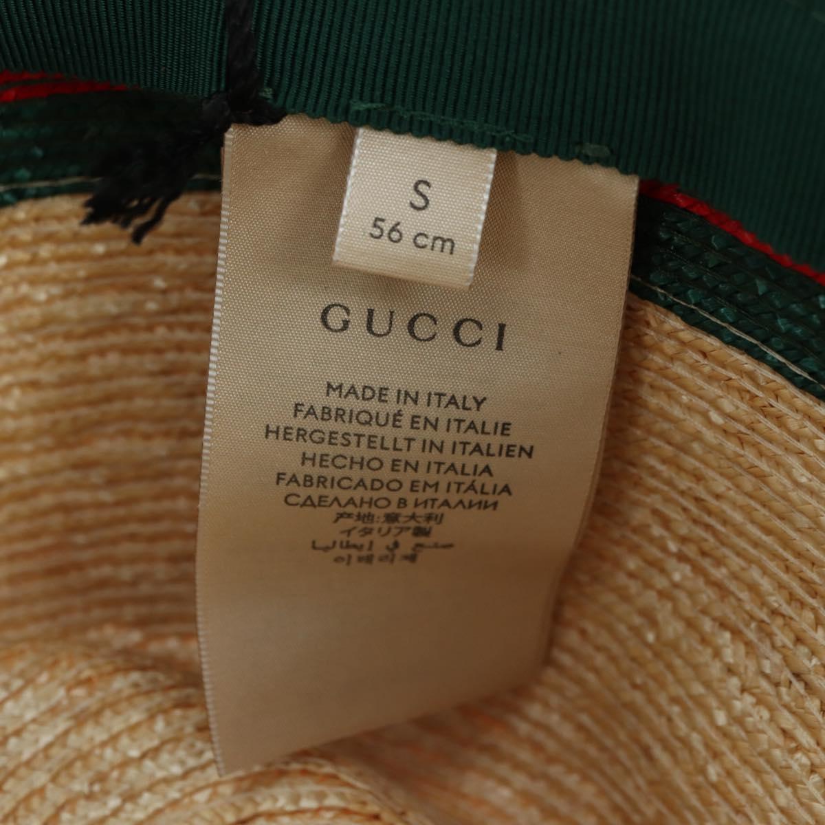 GUCCI Straw Hat S Beige Auth BA12455M