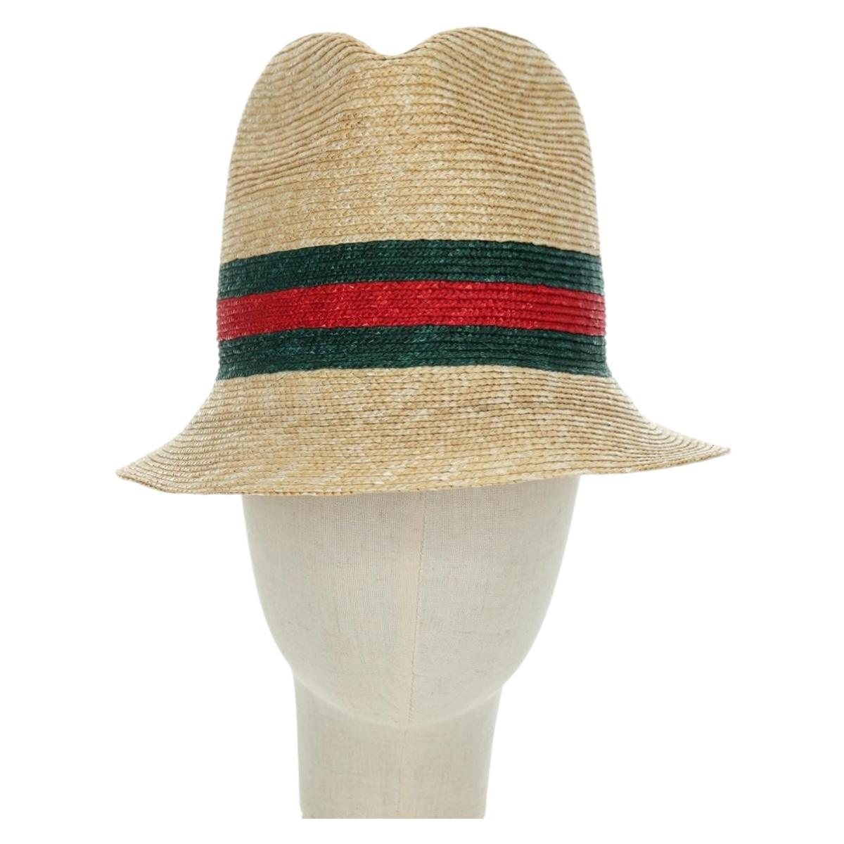 GUCCI Straw Hat S Beige Auth BA12455M