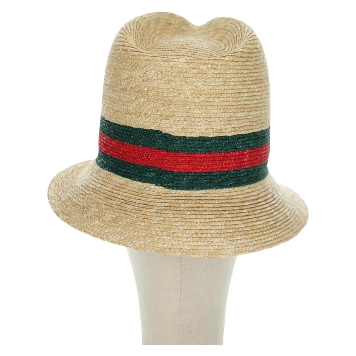 GUCCI Straw Hat S Beige Auth BA12455M