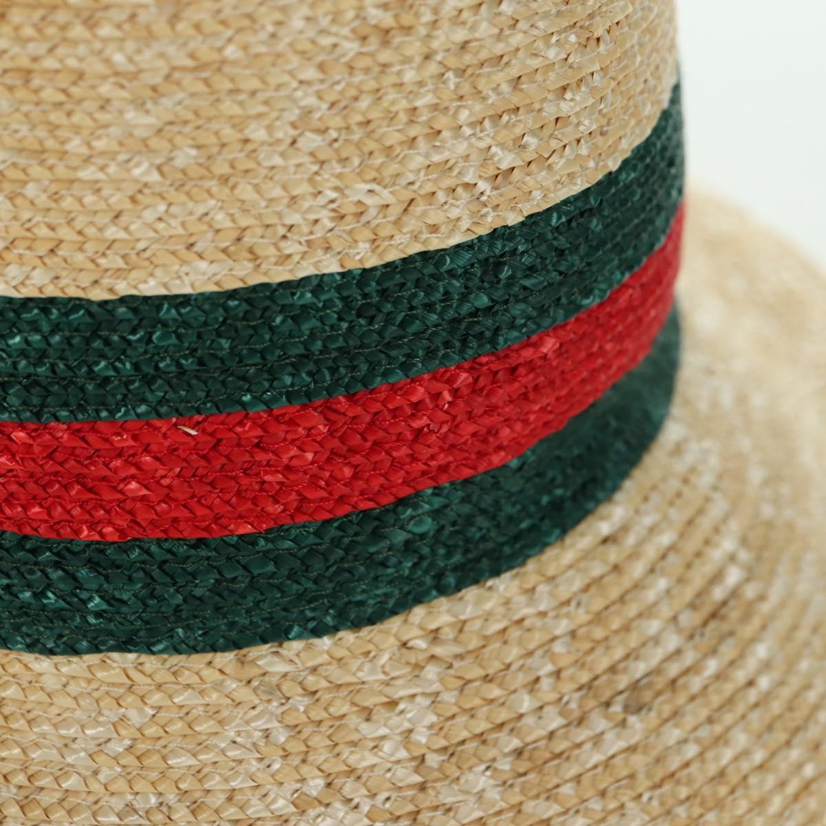 GUCCI Straw Hat S Beige Auth BA12455M
