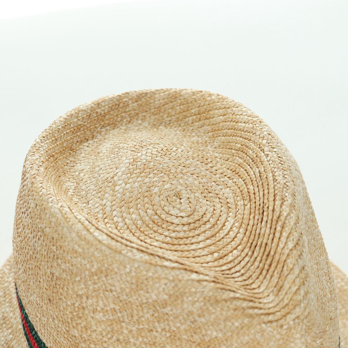 GUCCI Straw Hat S Beige Auth BA12455M