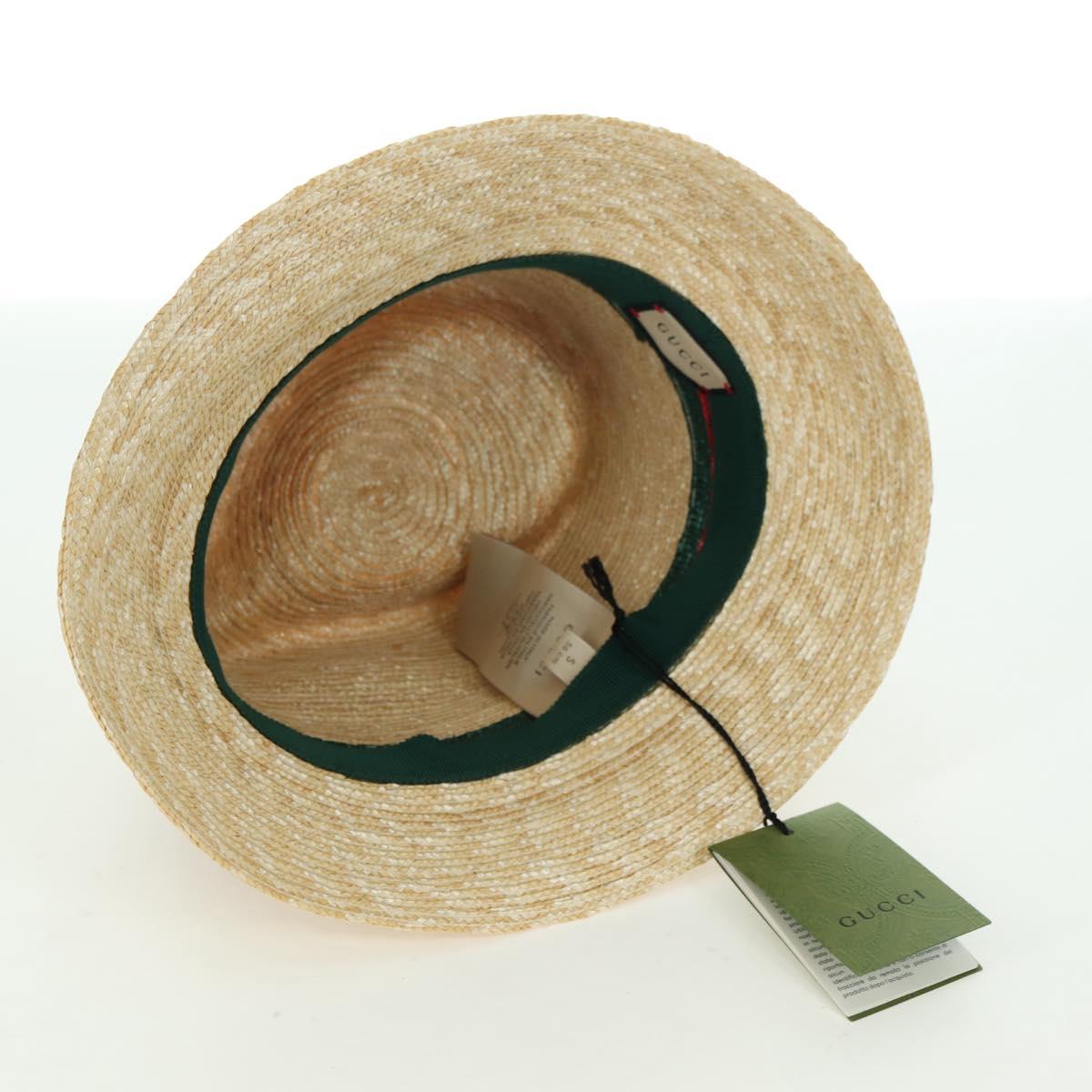 GUCCI Straw Hat S Beige Auth BA12455M