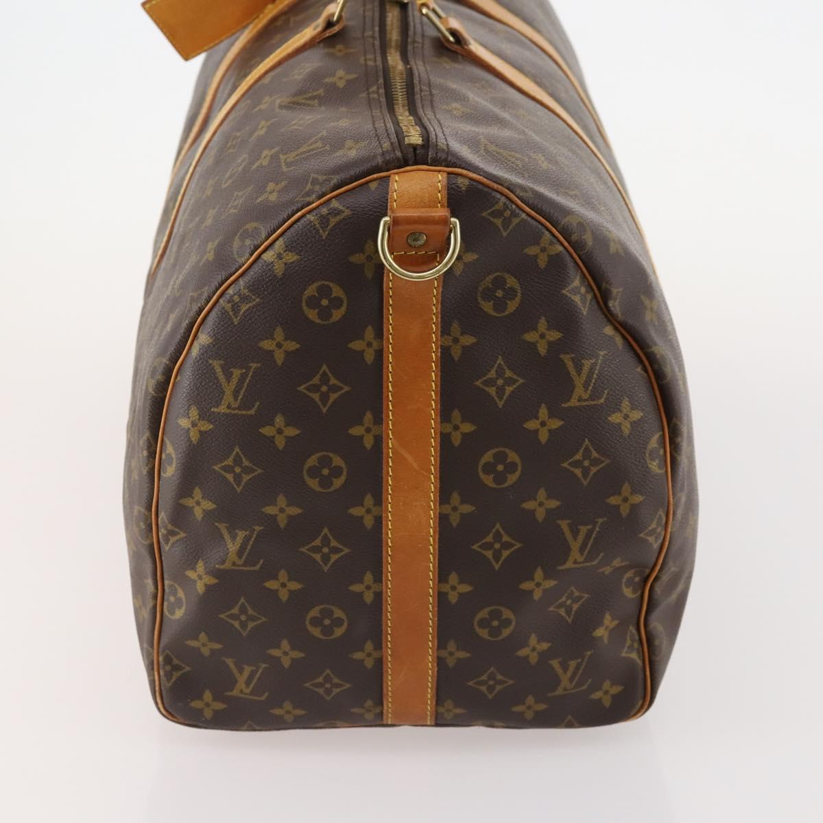LOUIS VUITTON Monogram Keepall Bandouliere 55 Boston Bag M41414 LV Auth BA12457