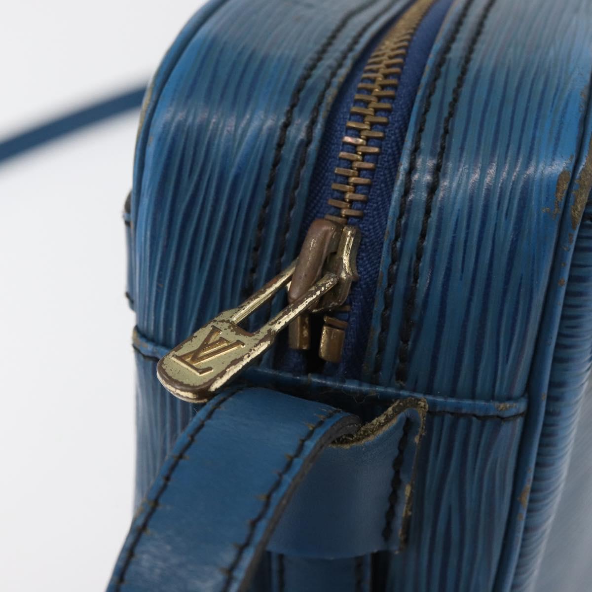 LOUIS VUITTON Epi Jeune Fille MM Shoulder Bag Toledo Blue M52155 LV Auth BA12461
