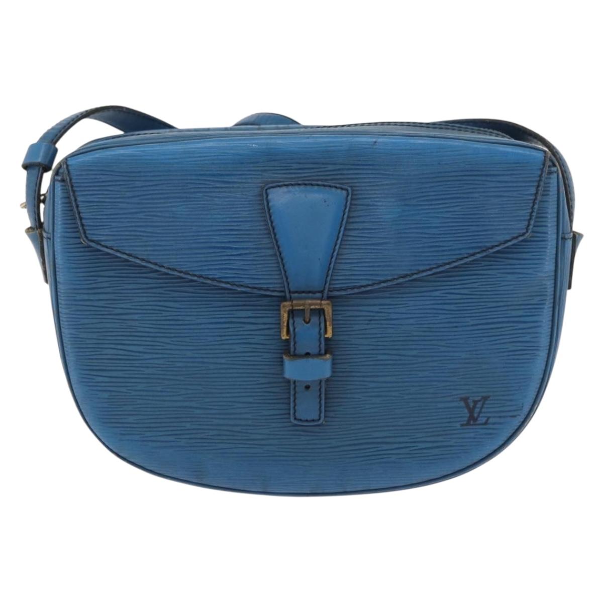 LOUIS VUITTON Epi Jeune Fille MM Shoulder Bag Toledo Blue M52155 LV Auth BA12461