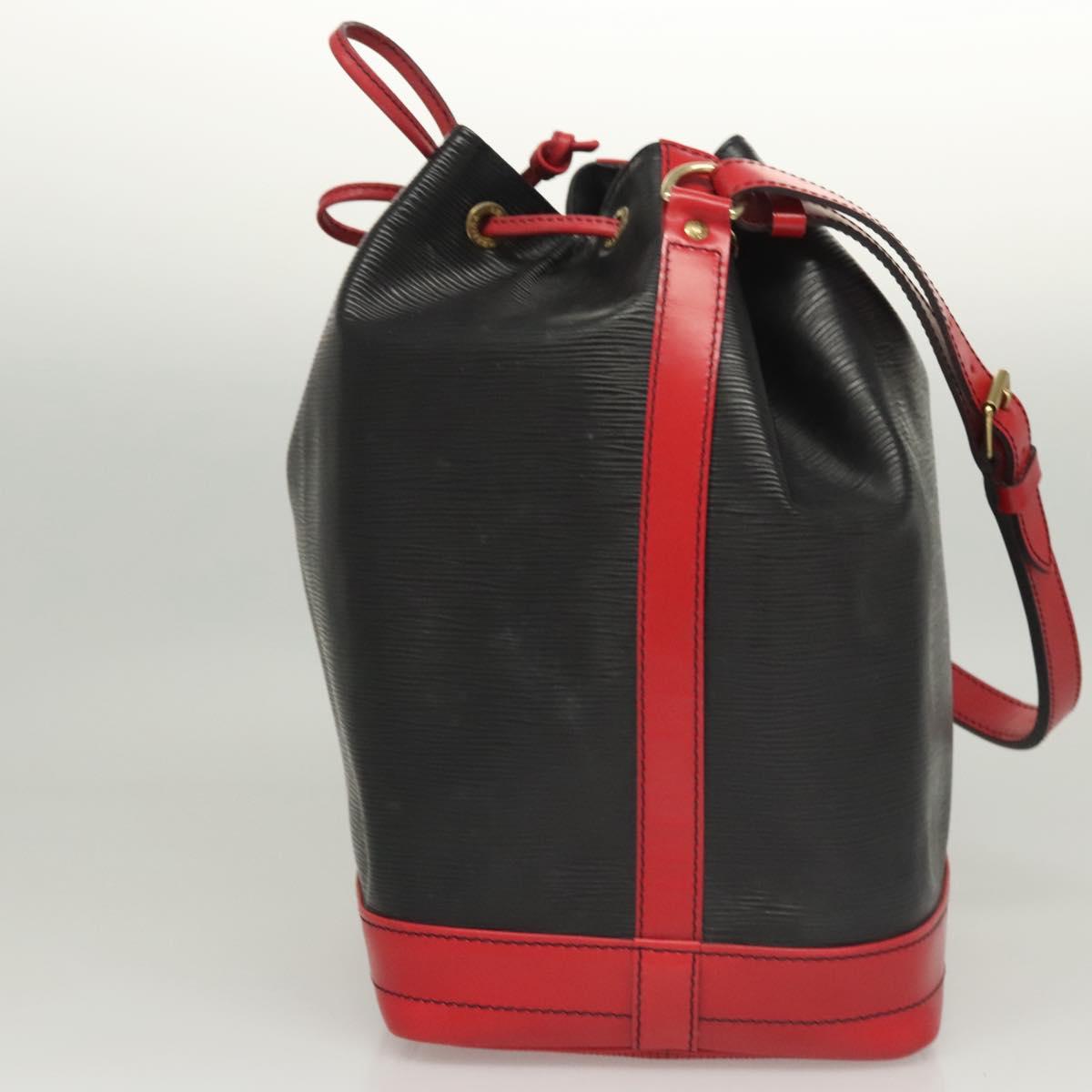 LOUIS VUITTON Epi Noe Shoulder Bag Bicolor Black Red M44017 LV Auth BA1247