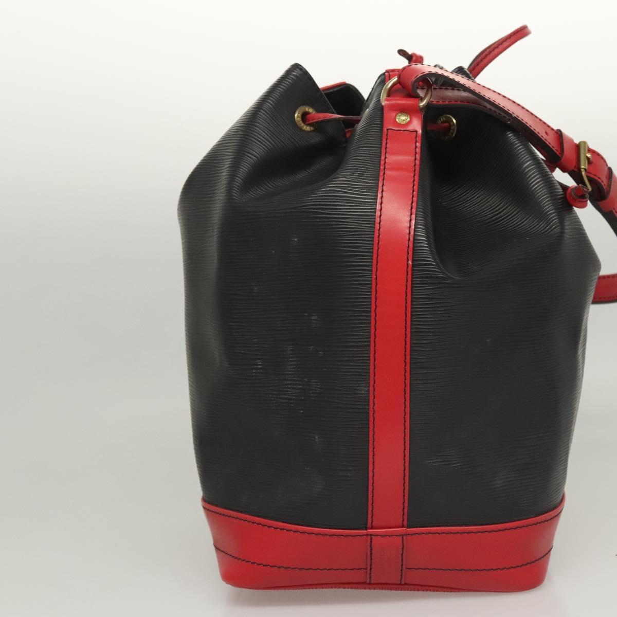 LOUIS VUITTON Epi Noe Shoulder Bag Bicolor Black Red M44017 LV Auth BA1247