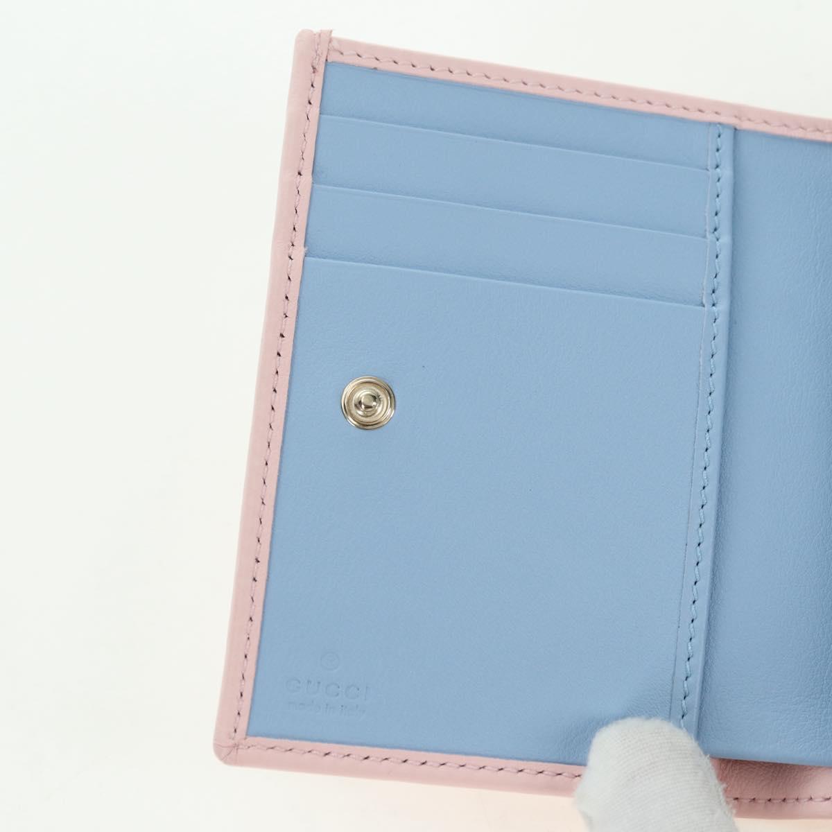 GUCCI Bifold Wallet Leather Pink Gold 790063 Auth BA12476M
