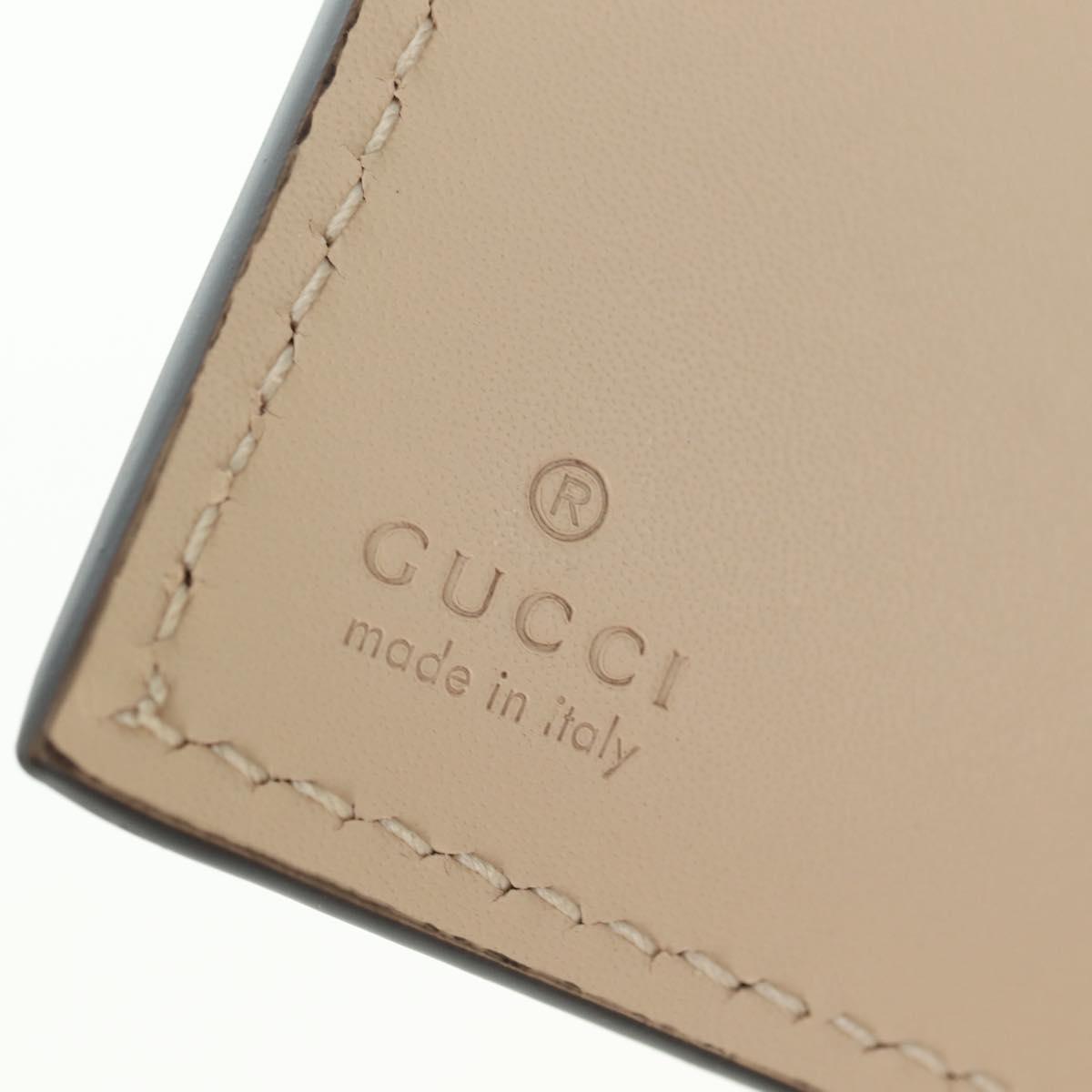 GUCCI GG Canvas Trifold Wallet Leather Beige Gold 772793 Auth BA12477M