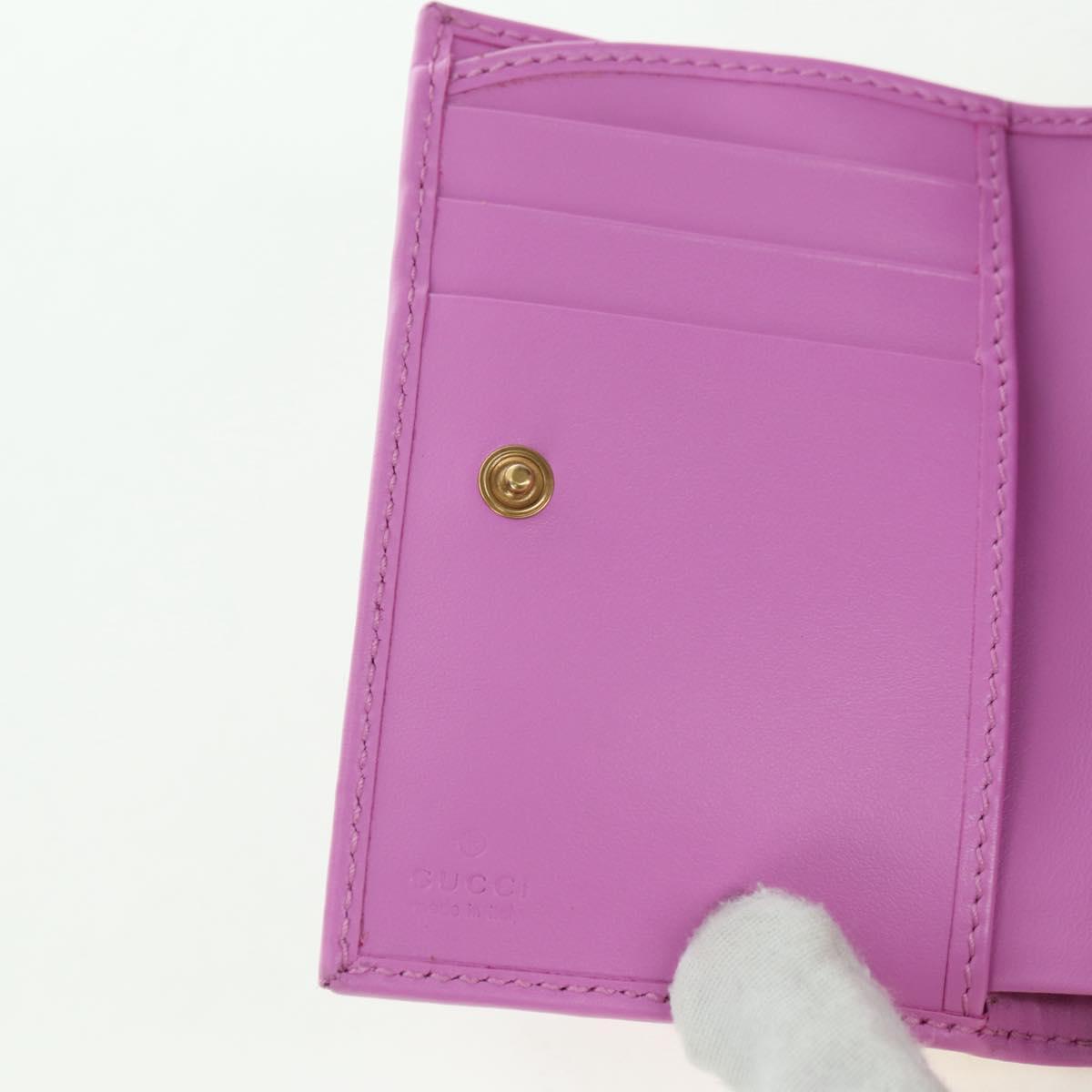 GUCCI GG Canvas Bifold Wallet Pink Gold 783121 Auth BA12478M