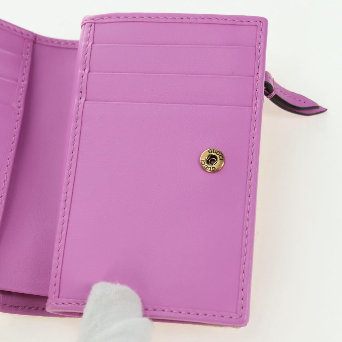 GUCCI GG Canvas Bifold Wallet Pink Gold 783121 Auth BA12478M