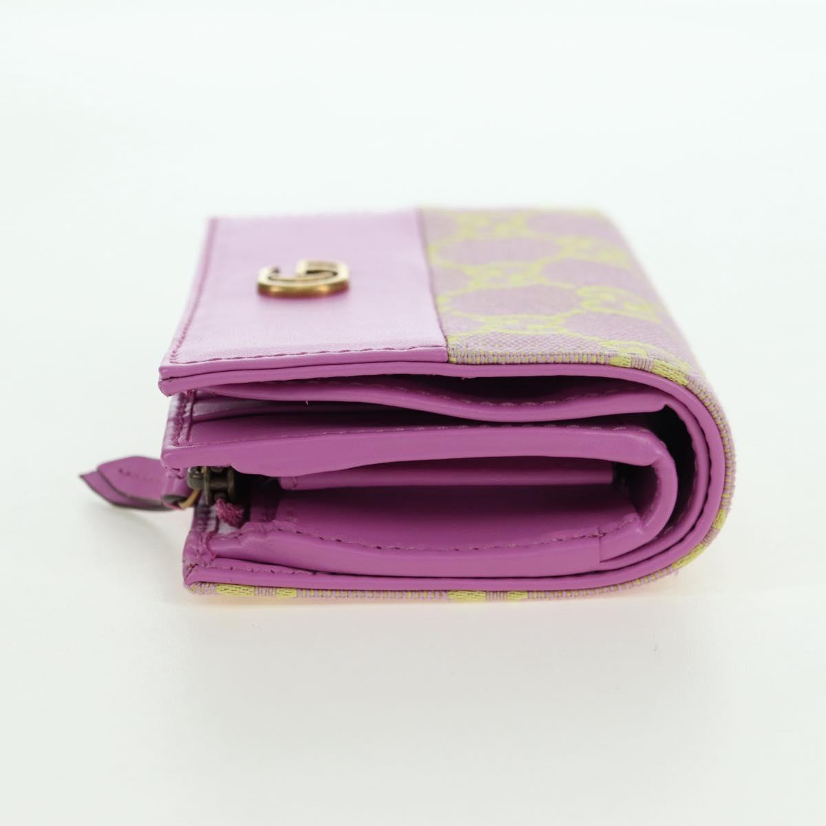 GUCCI GG Canvas Bifold Wallet Pink Gold 783121 Auth BA12478M