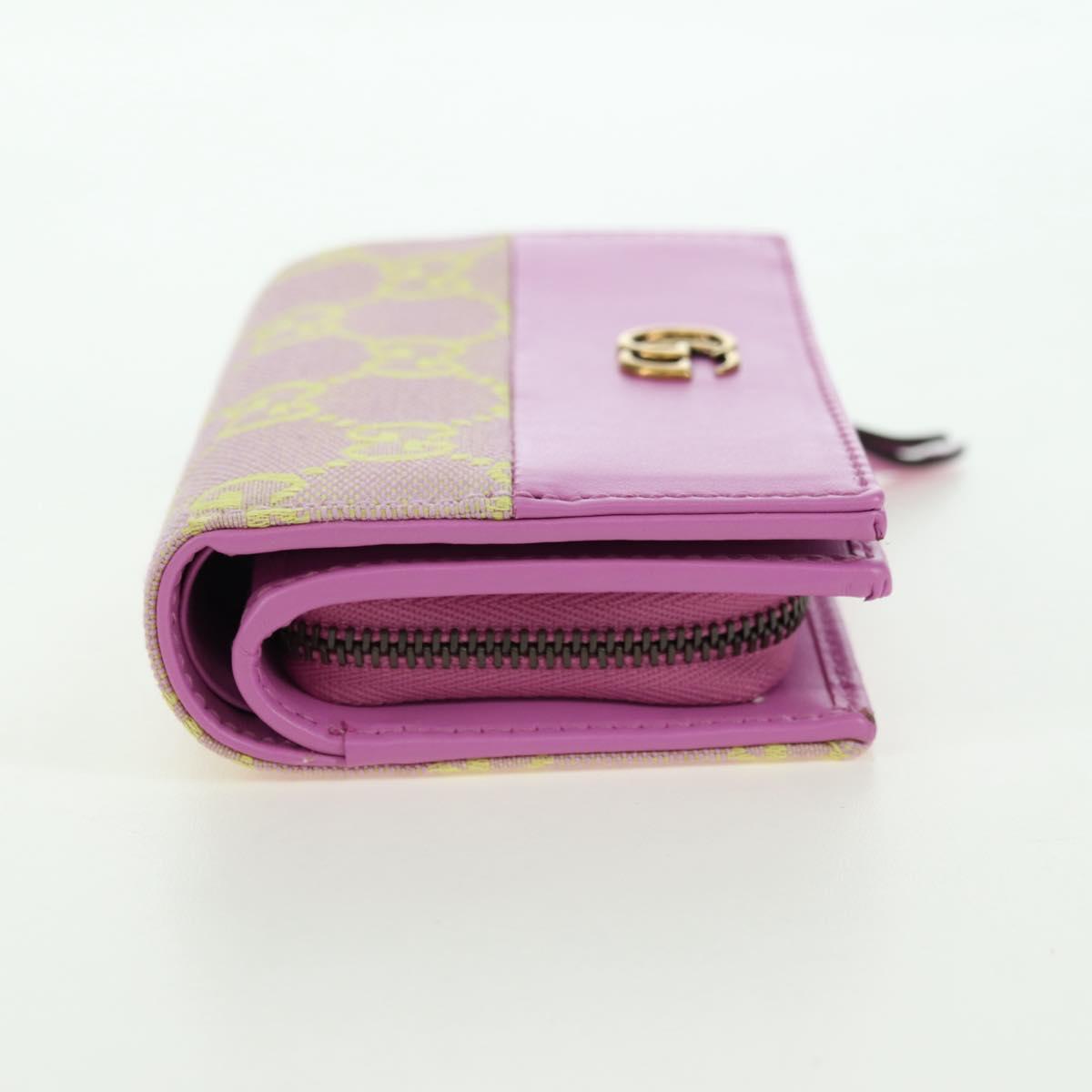 GUCCI GG Canvas Bifold Wallet Pink Gold 783121 Auth BA12478M