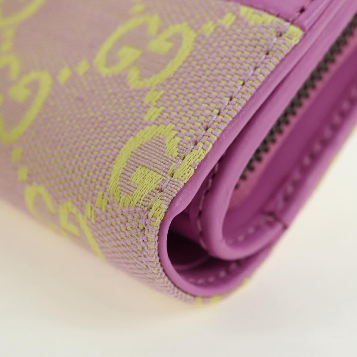 GUCCI GG Canvas Bifold Wallet Pink Gold 783121 Auth BA12478M