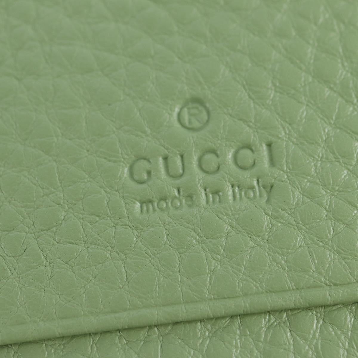 GUCCI GG Canvas Guccissima Bifold Wallet Leather Green Gold 815901 Auth BA12479M