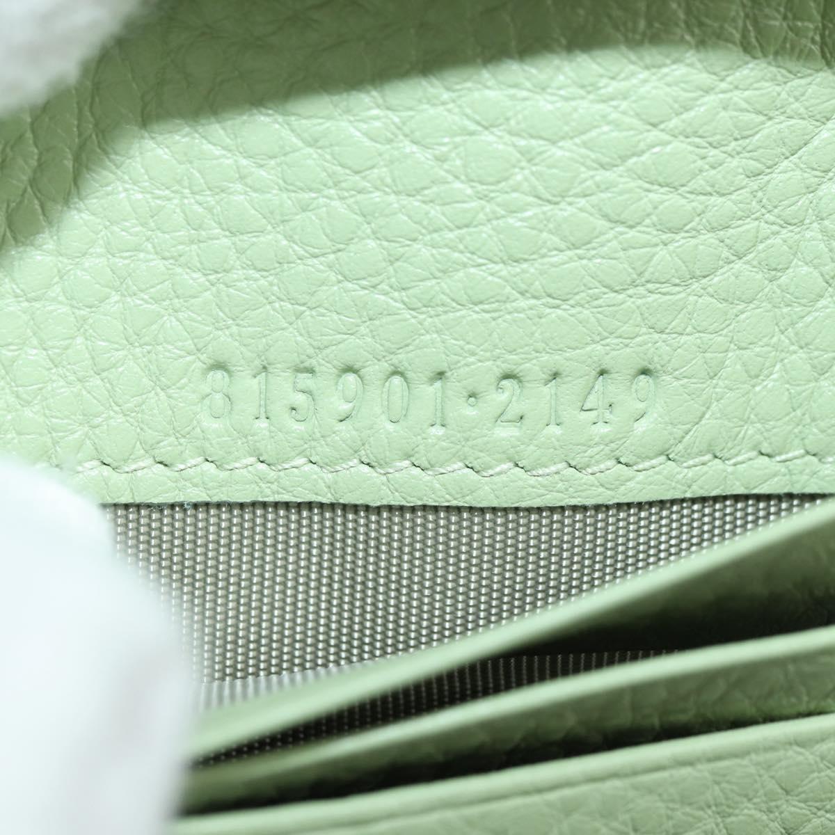 GUCCI GG Canvas Guccissima Bifold Wallet Leather Green Gold 815901 Auth BA12479M