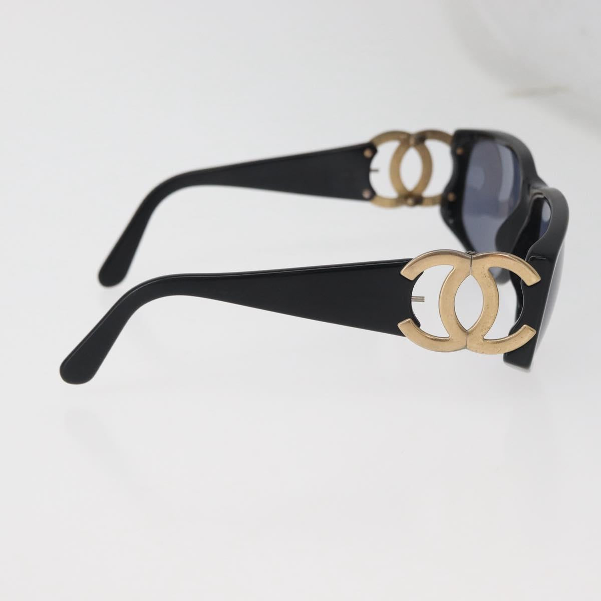 CHANEL Sunglasses plastic Black CC Auth BA12482