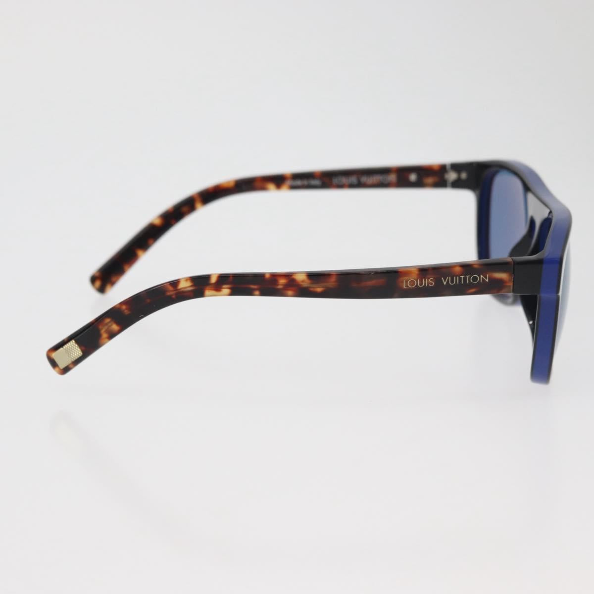 LOUIS VUITTON Tortoise Pattern Sunglasses plastic Blue LV Auth BA12483A