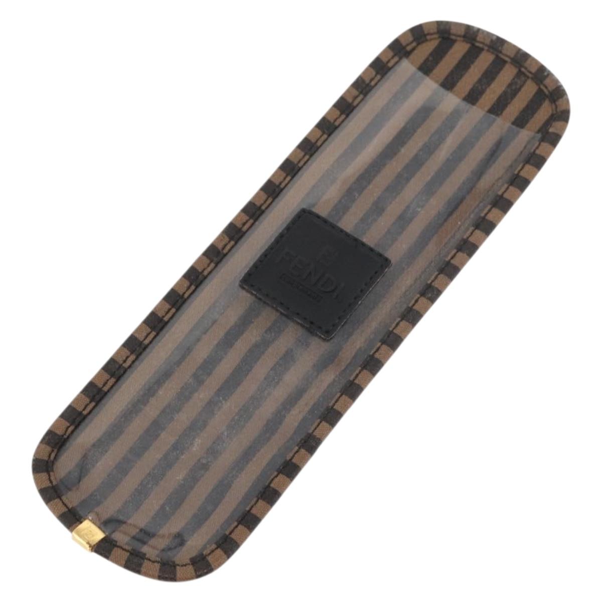 FENDI Pecan Canvas Comb Wood Brown Auth BA12492A