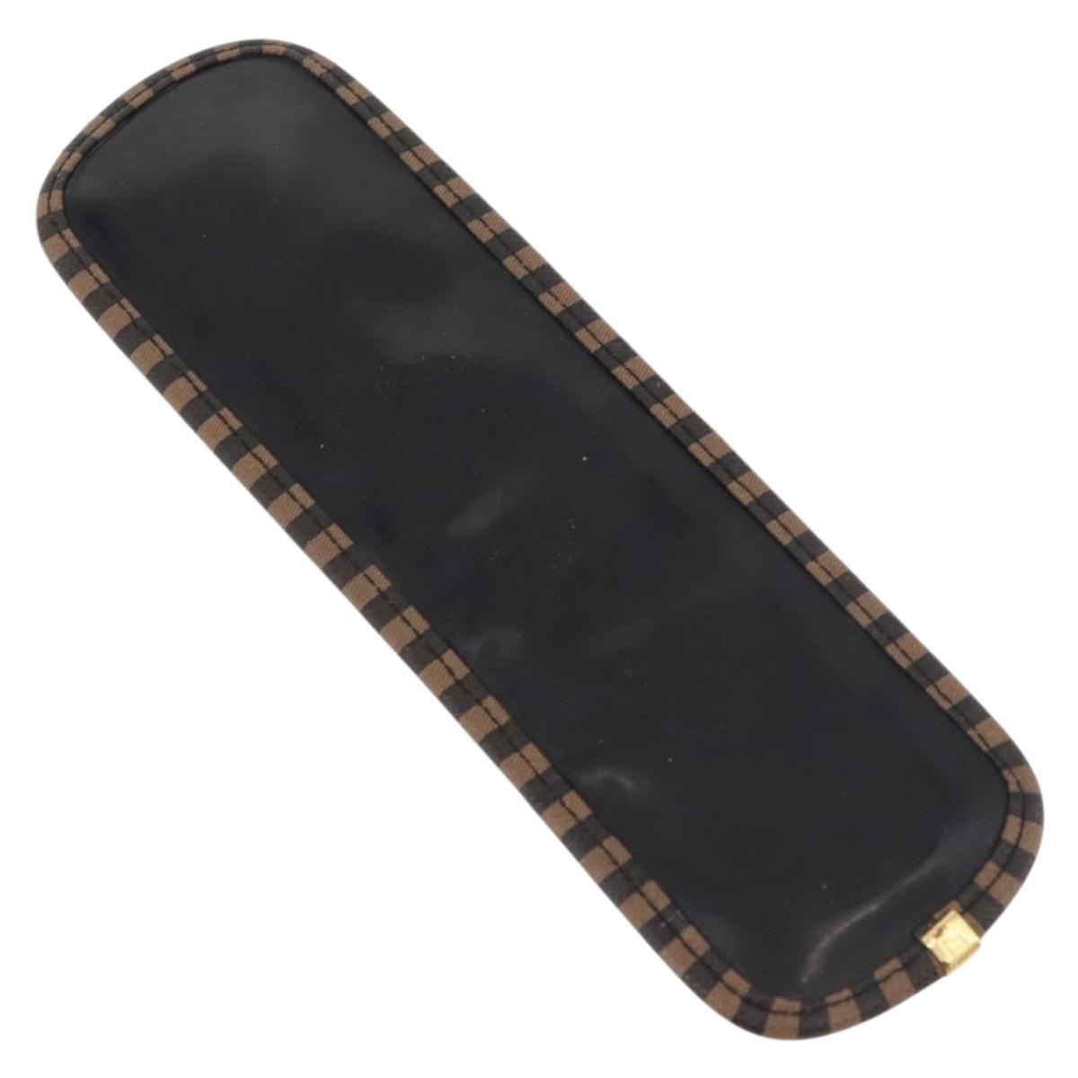 FENDI Pecan Canvas Comb Wood Brown Auth BA12492A