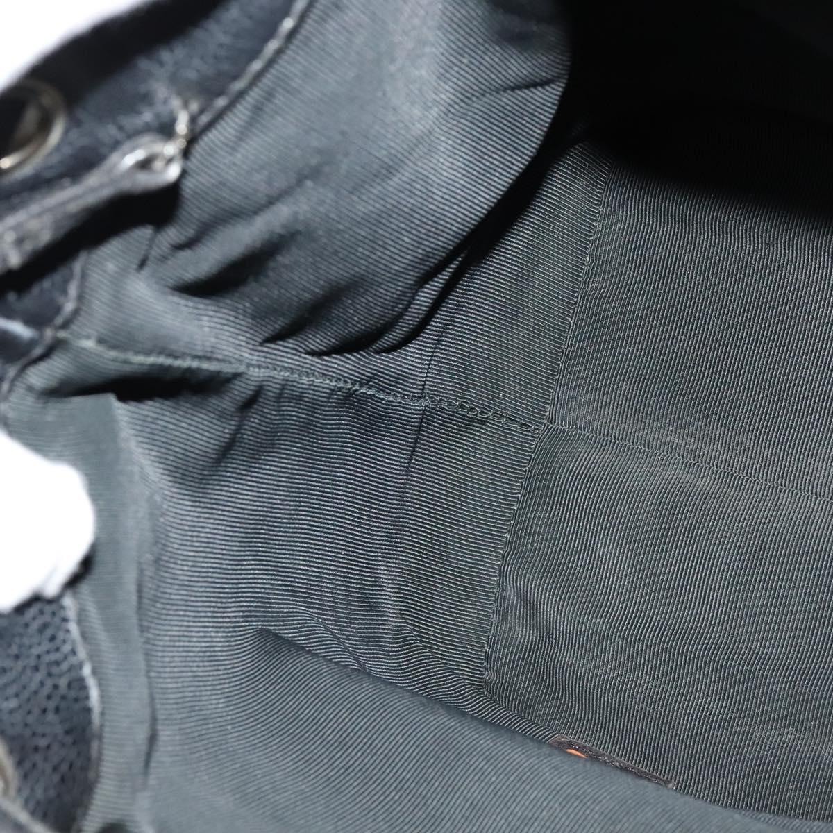 CHANEL Shoulder Bag Caviar Skin Black Silver CC Auth BA125