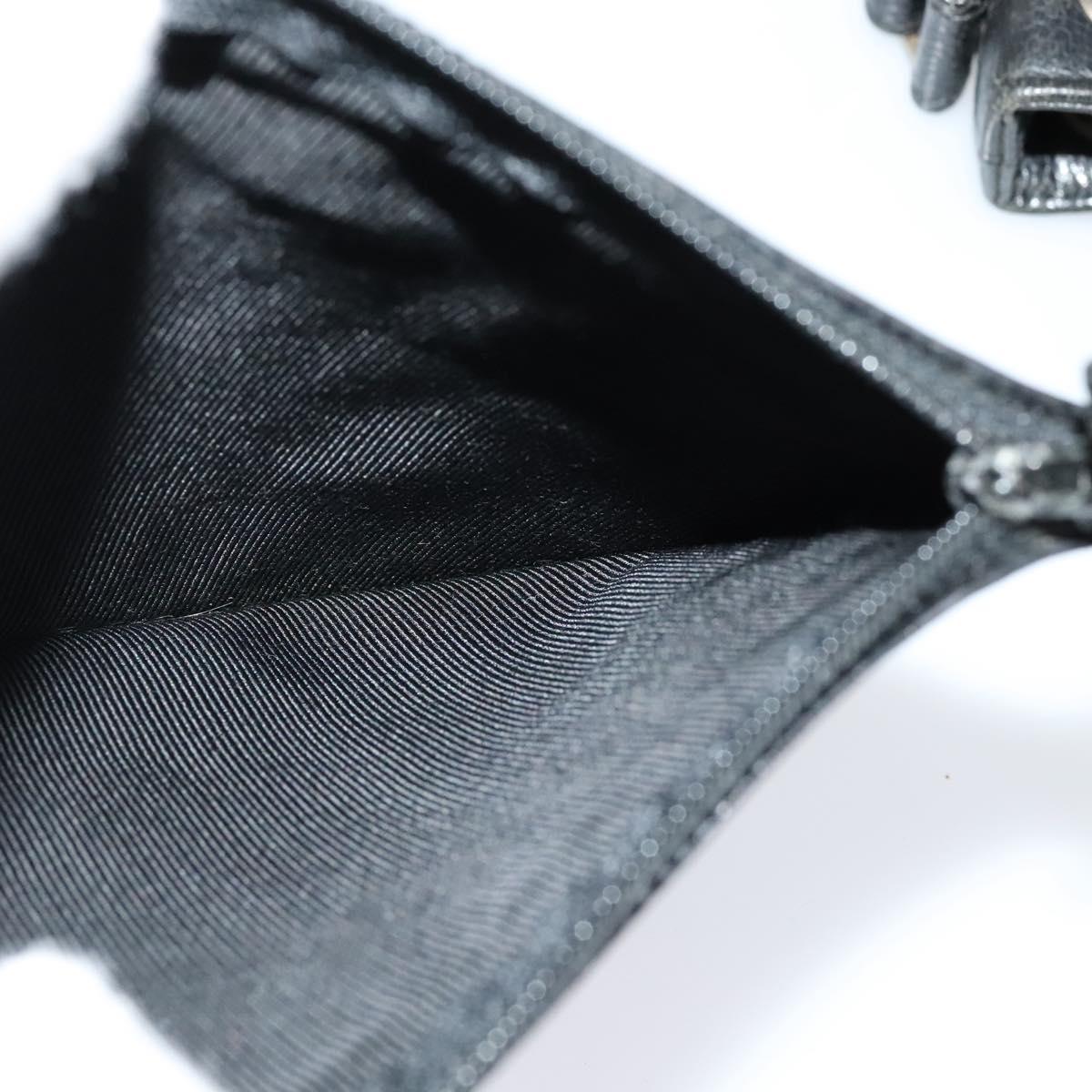 CHANEL Shoulder Bag Caviar Skin Black Silver CC Auth BA125