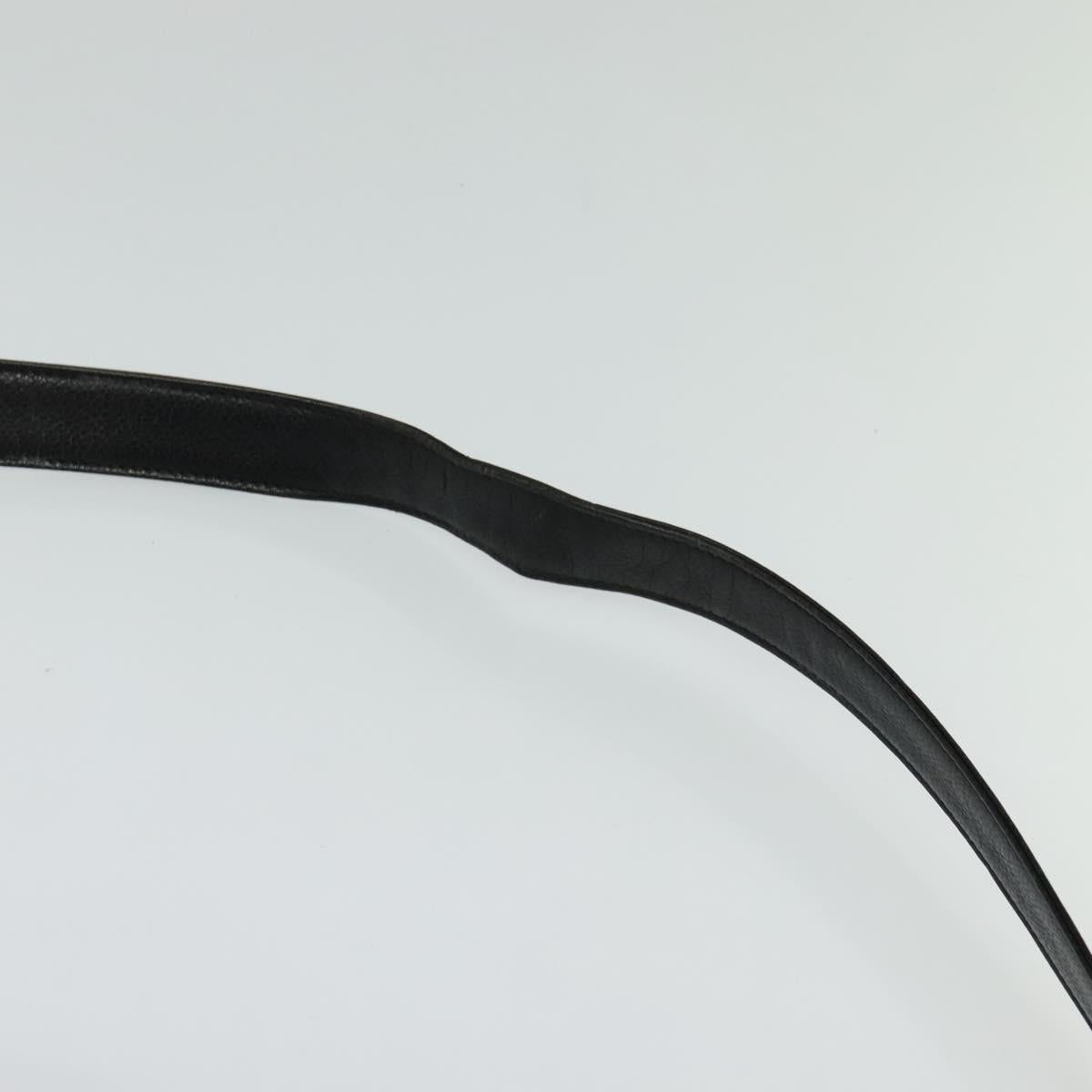 CHANEL Shoulder Bag Caviar Skin Black Silver CC Auth BA125