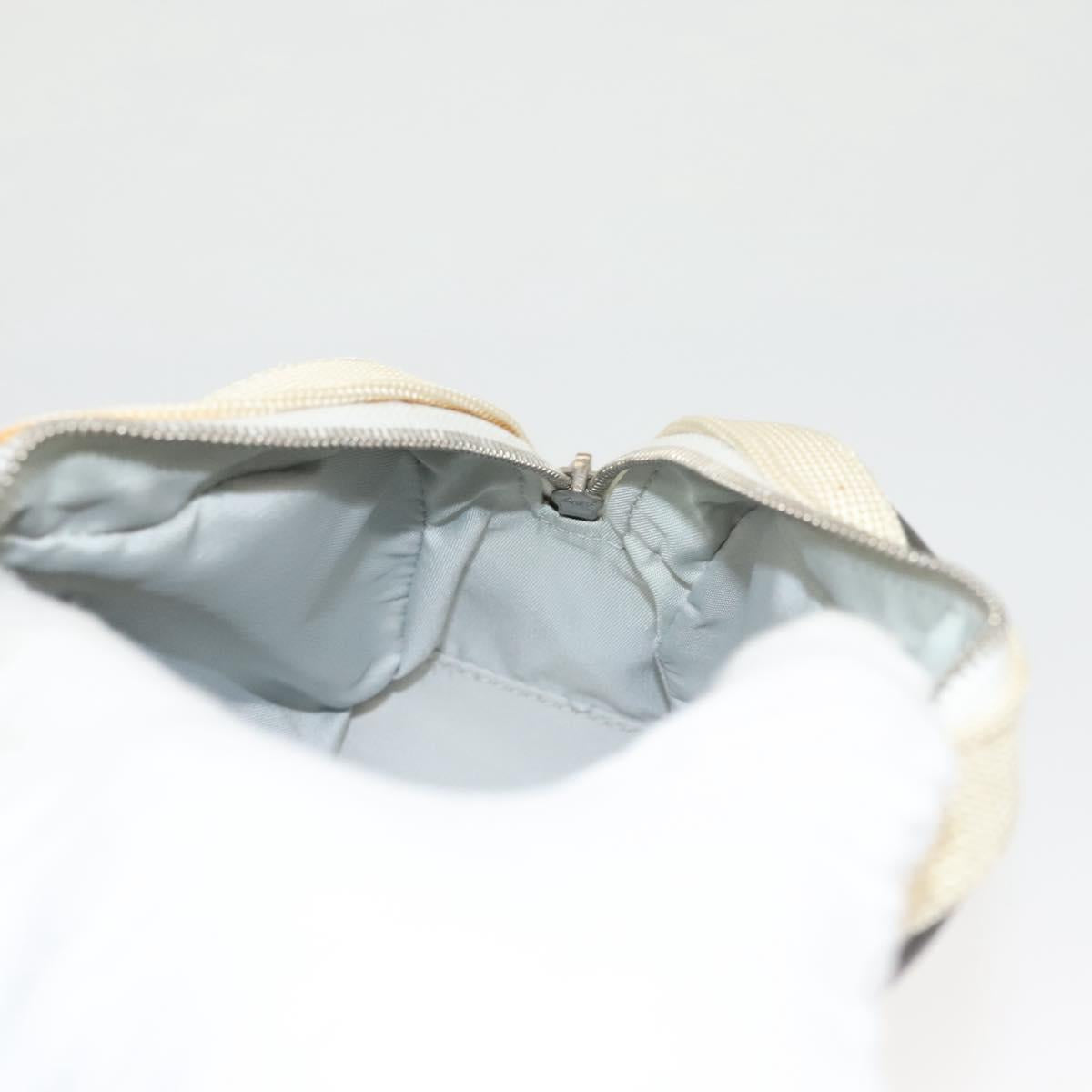 CHANEL Bicolore Pouch PVC Leather Gray CC Auth BA1250