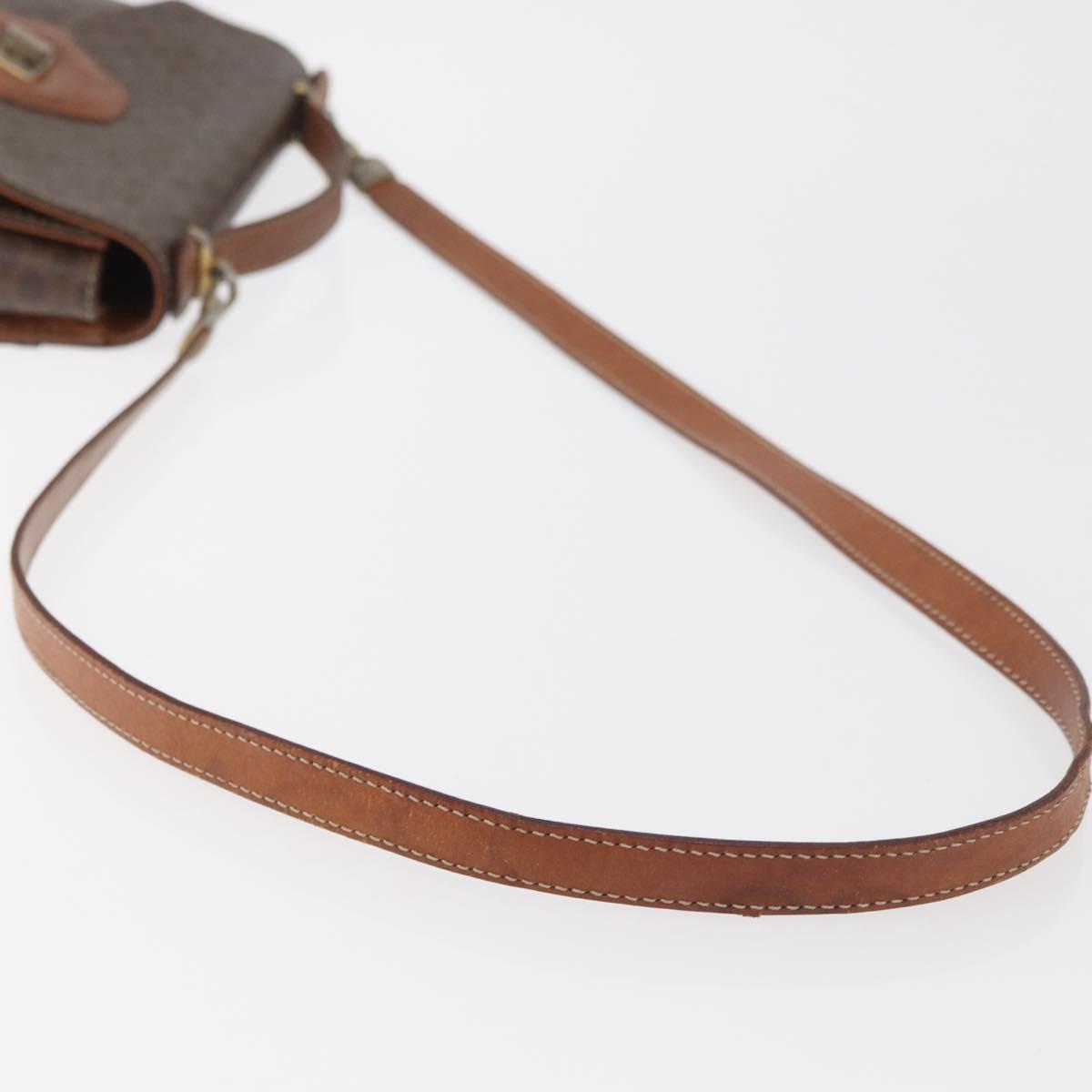 CELINE Macadam Canvas Hand Bag PVC Leather 2way Brown Gold Auth BA12509