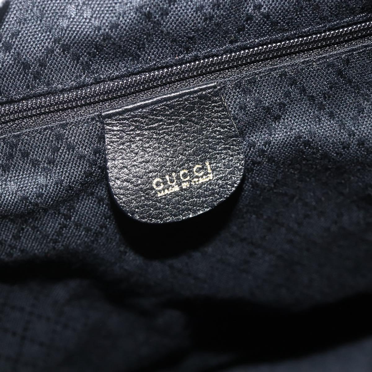 GUCCI Bamboo Backpack Suede Leather Black Gold Auth BA12515