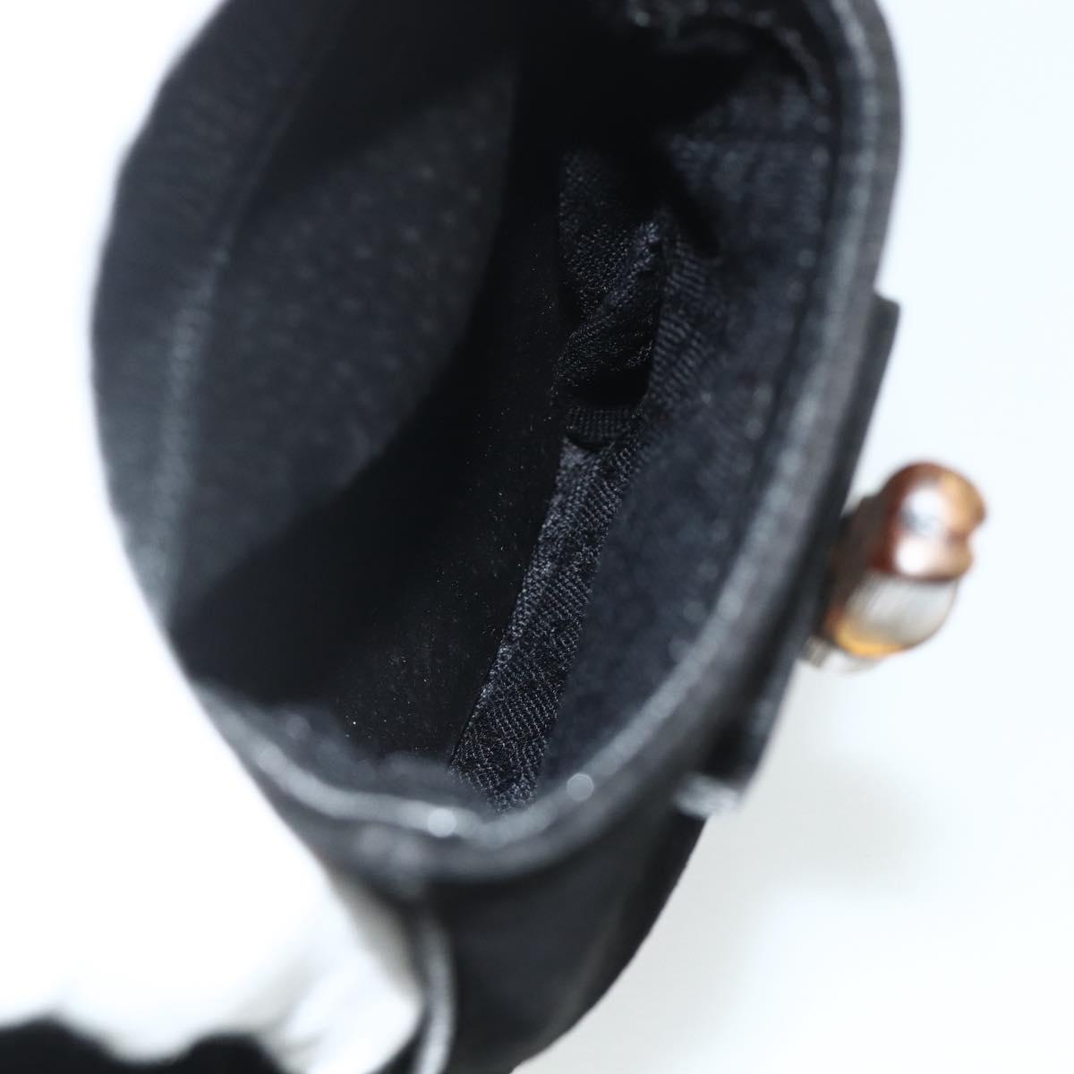 GUCCI Bamboo Backpack Suede Leather Black Gold Auth BA12515