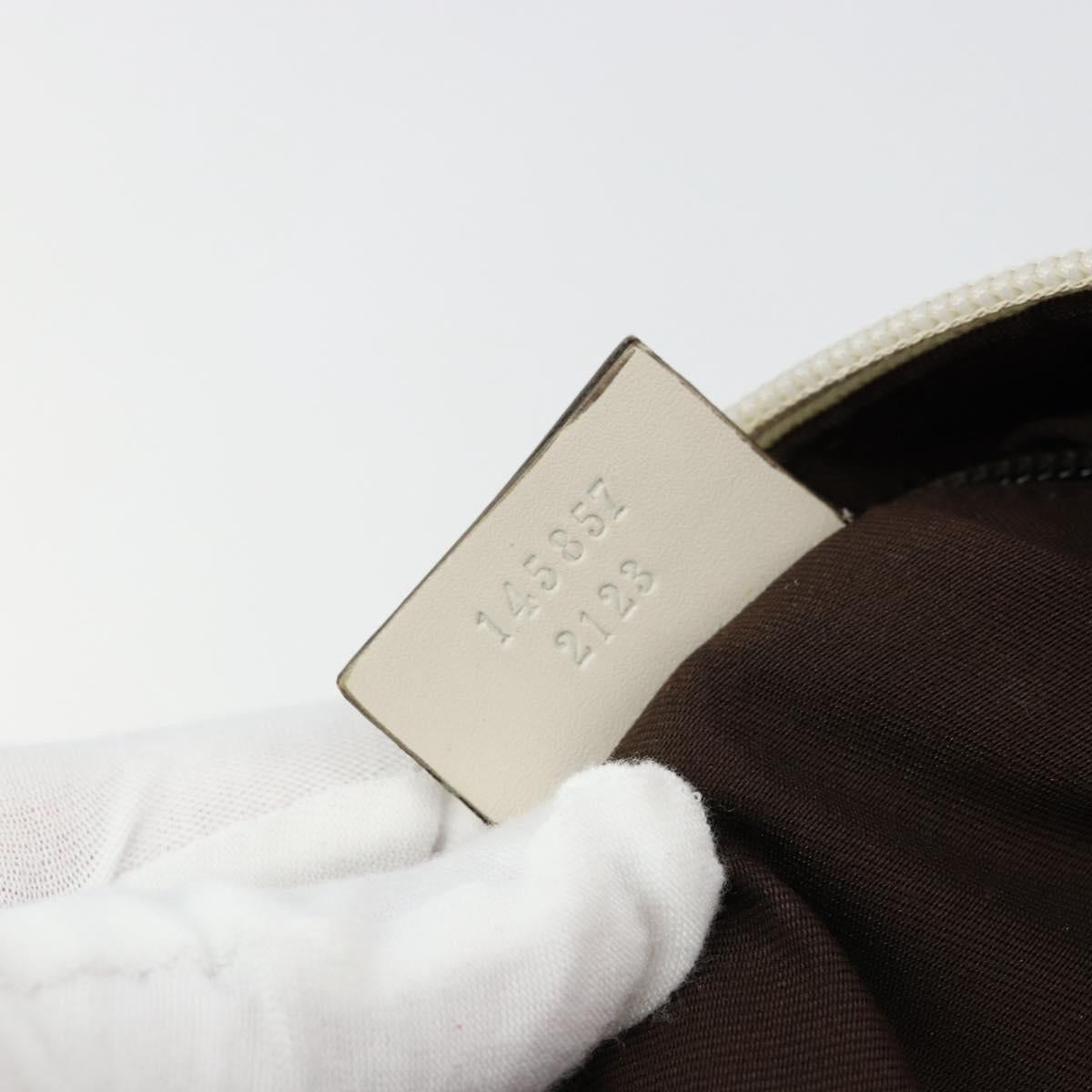 GUCCI GG Canvas Shoulder Bag Beige Silver 145857 Auth BA12521