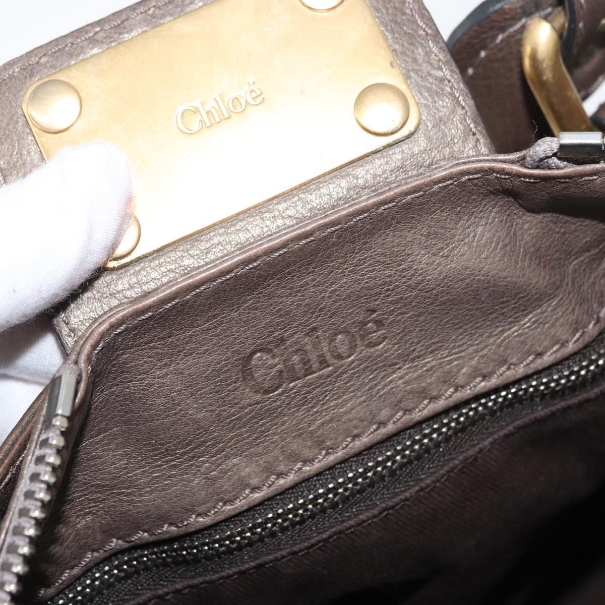Chloe Paddington Hand Bag Leather Gold Silver Auth BA12531A