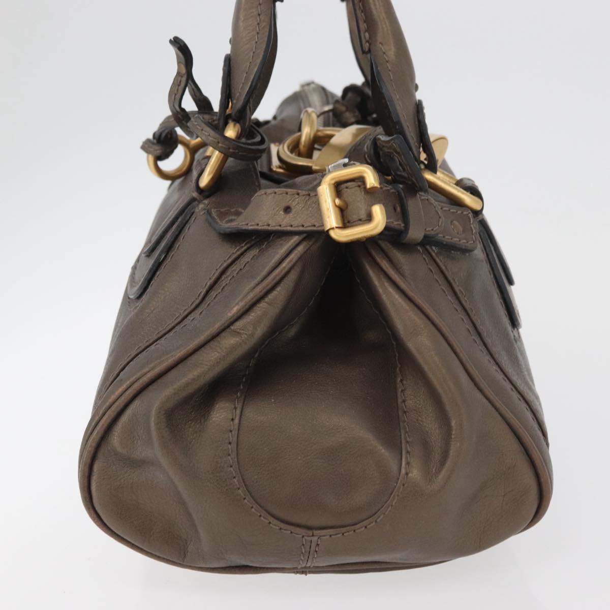Chloe Paddington Hand Bag Leather Gold Silver Auth BA12531A