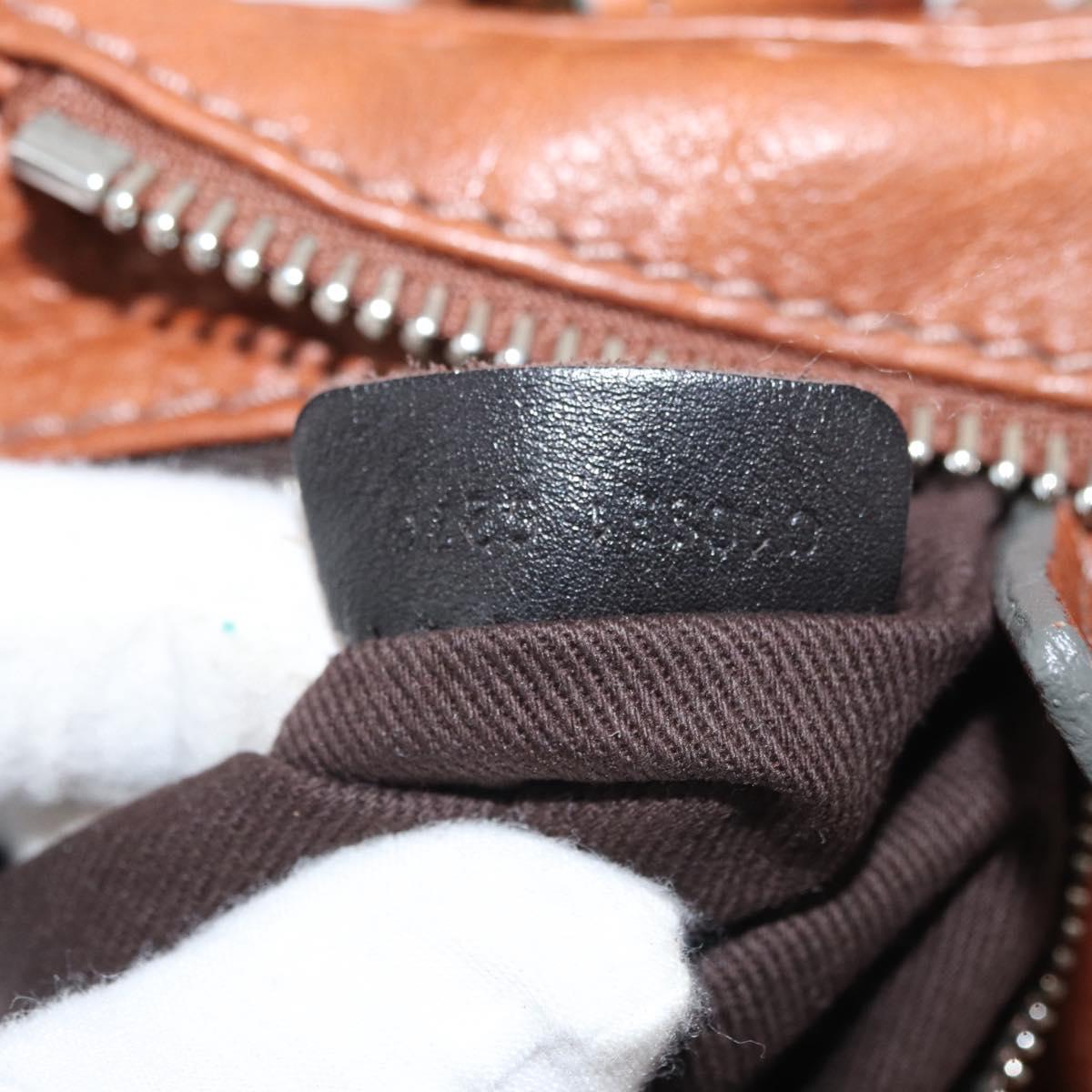 Chloe Paddington Hand Bag Leather Brown Silver gold Auth BA12532A