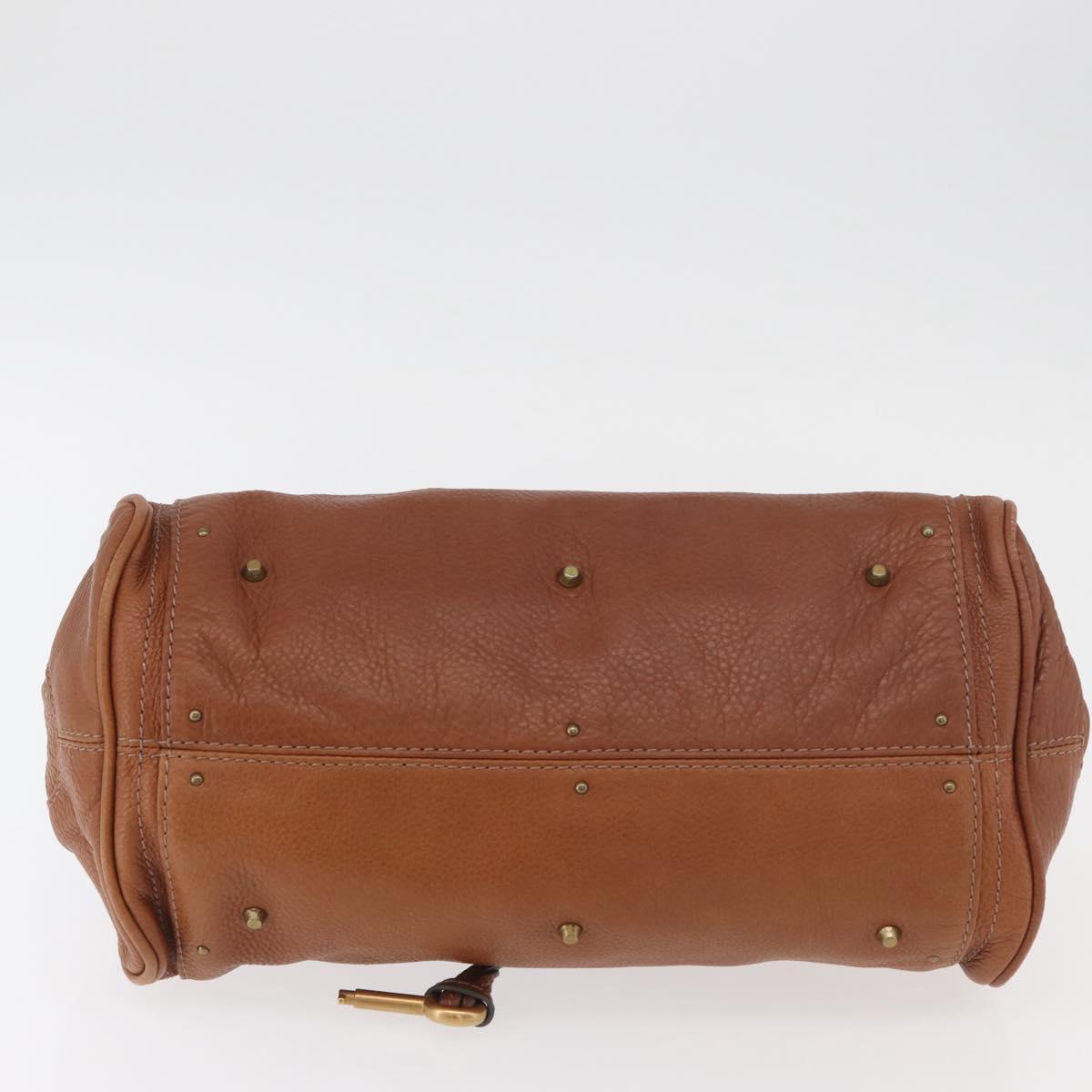 Chloe Paddington Hand Bag Leather Brown Silver gold Auth BA12532A