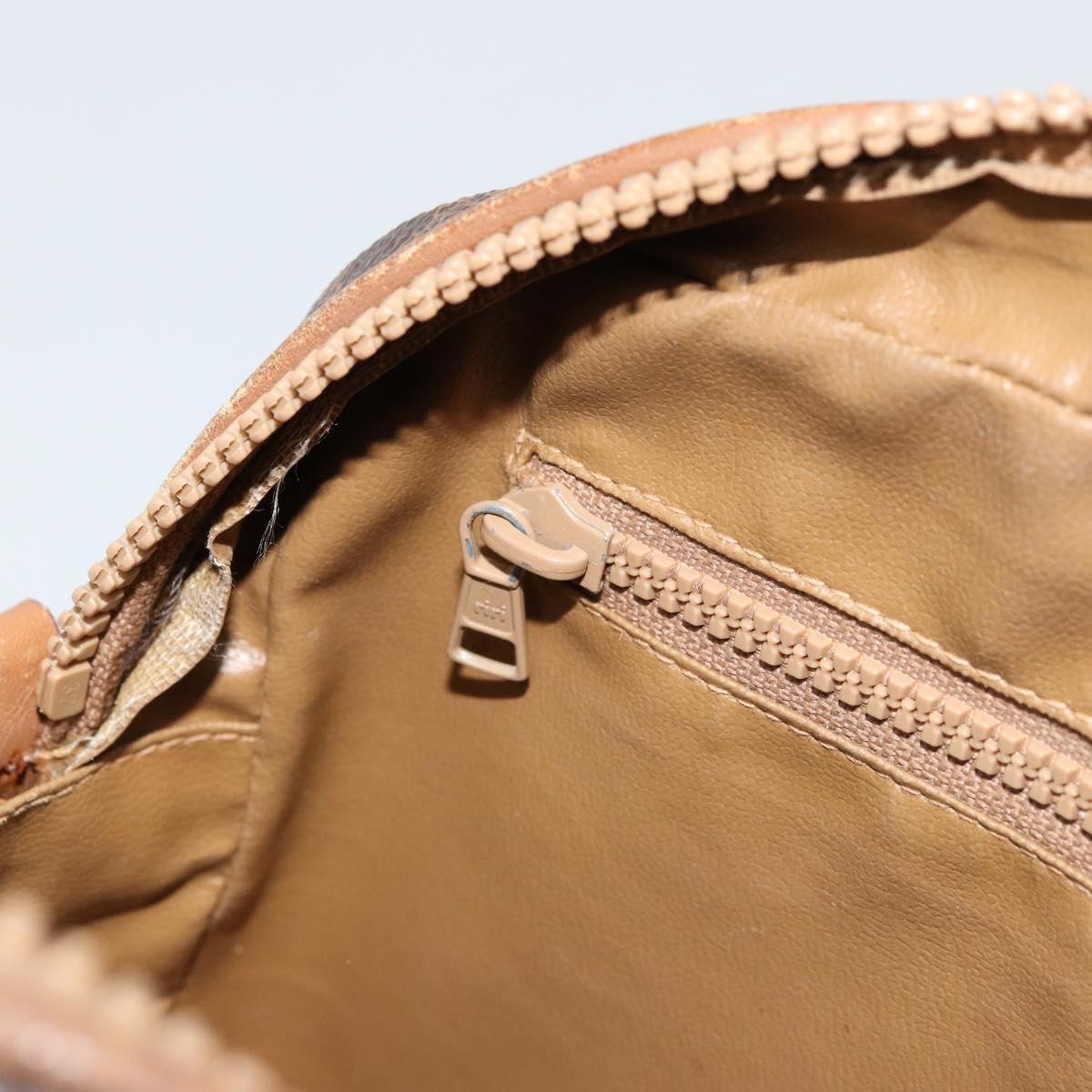 CELINE Macadam Canvas Shoulder Bag PVC Leather Brown Gold Auth BA12535