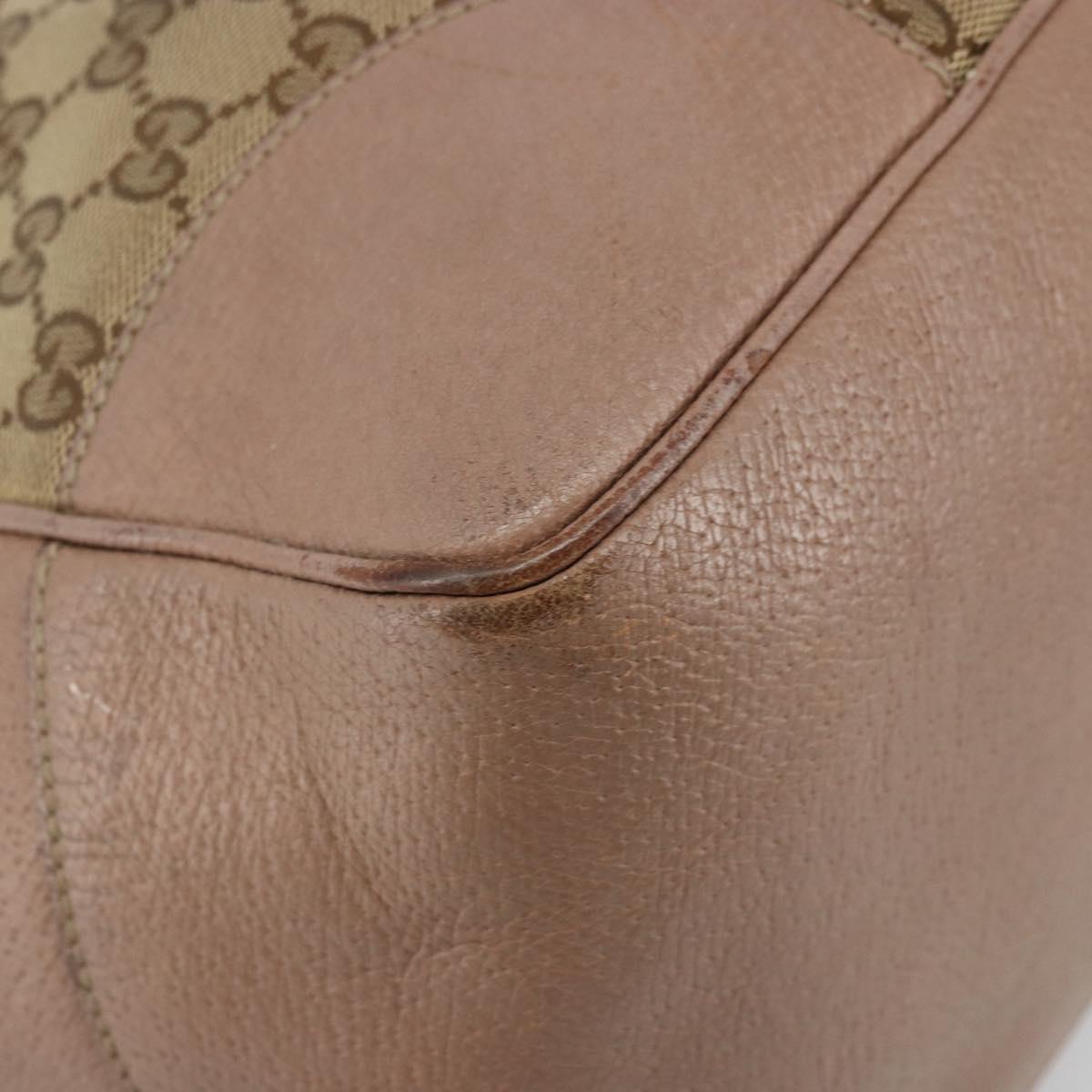 GUCCI GG Canvas Tote Bag Beige Gold 323671 Auth BA12545