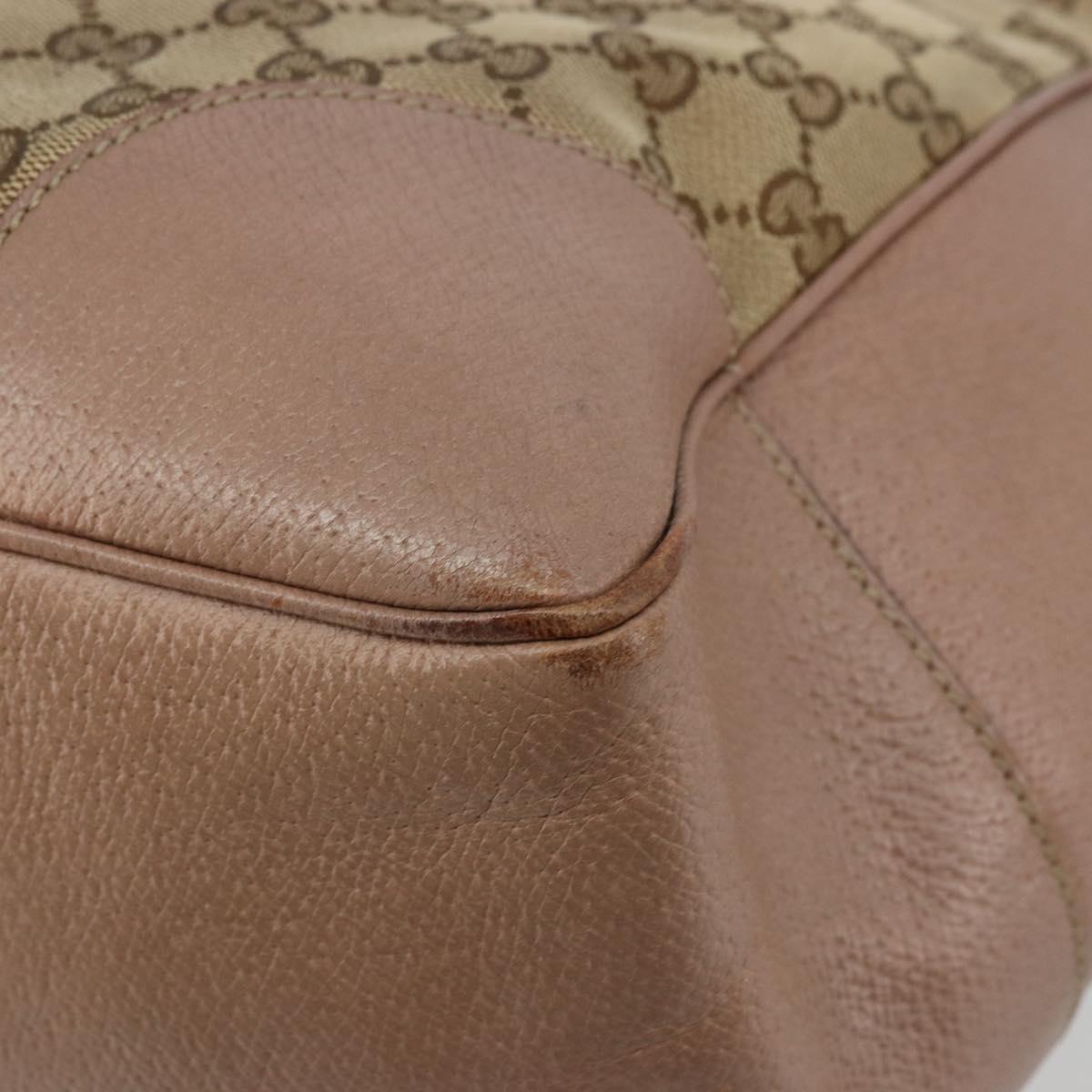 GUCCI GG Canvas Tote Bag Beige Gold 323671 Auth BA12545