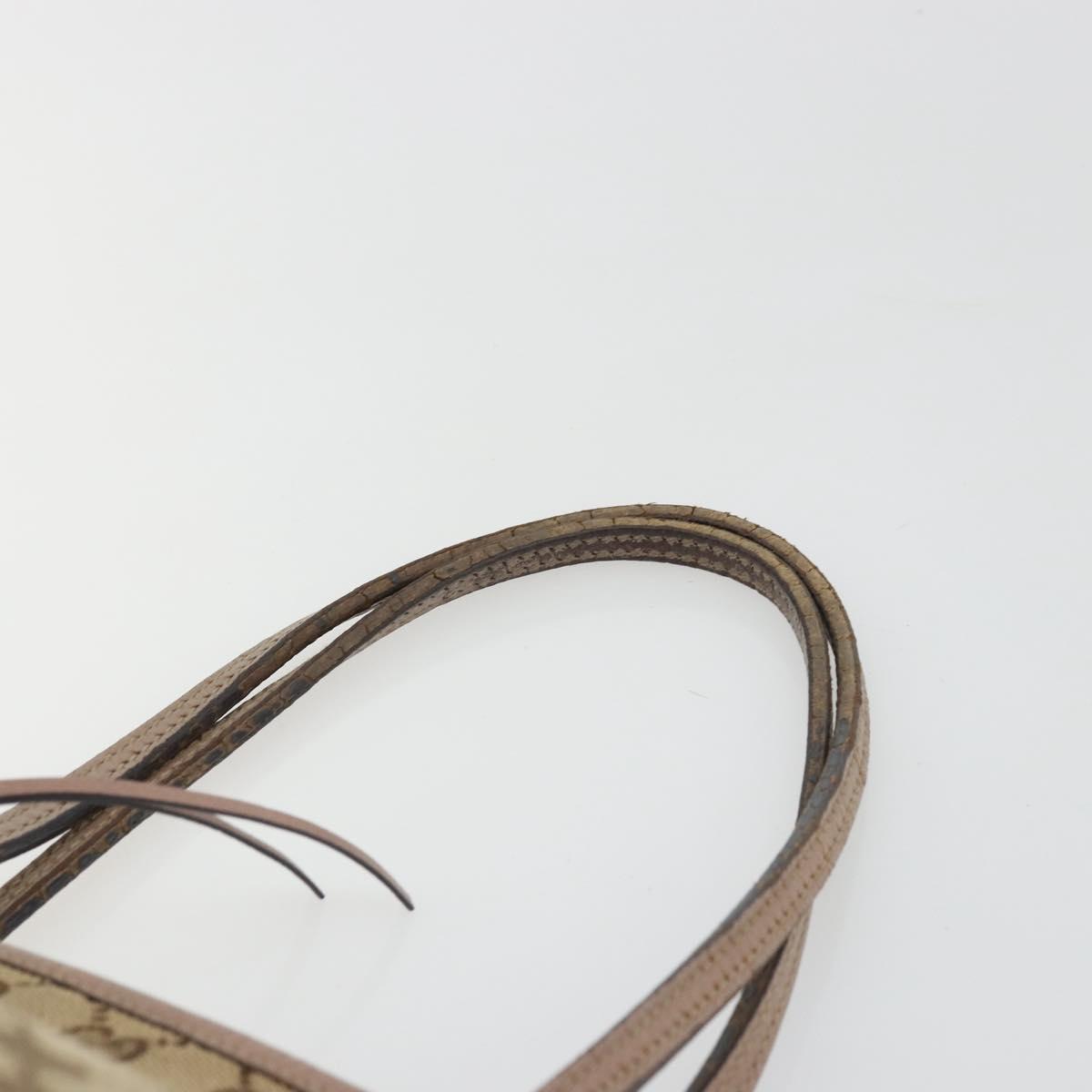 GUCCI GG Canvas Tote Bag Beige Gold 323671 Auth BA12545