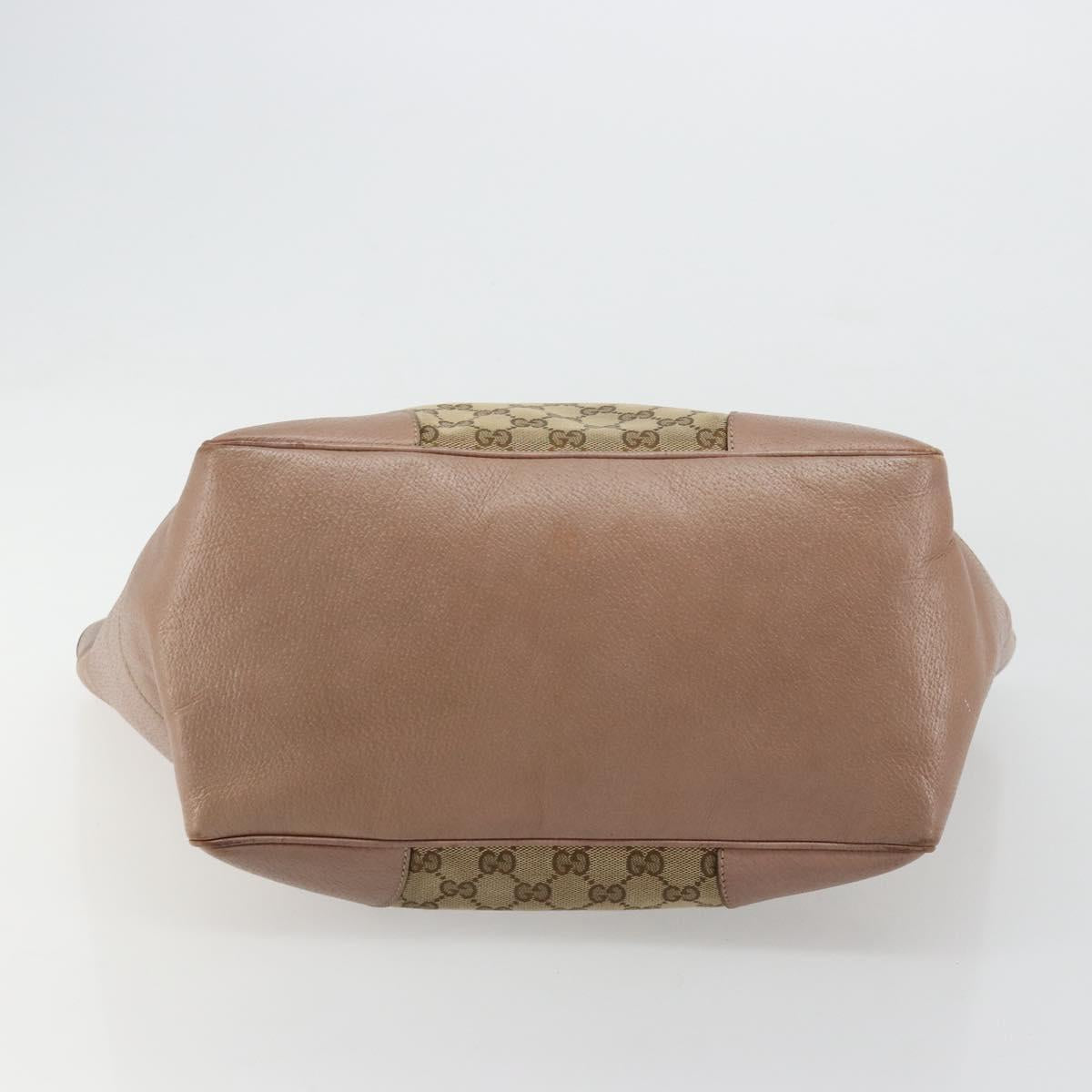 GUCCI GG Canvas Tote Bag Beige Gold 323671 Auth BA12545