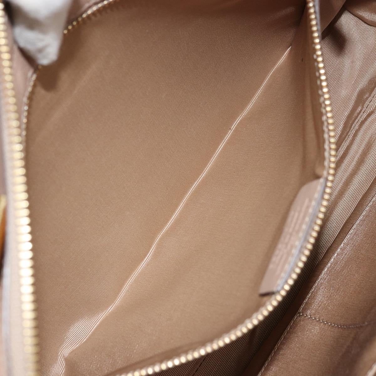 Salvatore Ferragamo Gancini Chain Tote Bag Leather Pink Gold Auth BA12546A