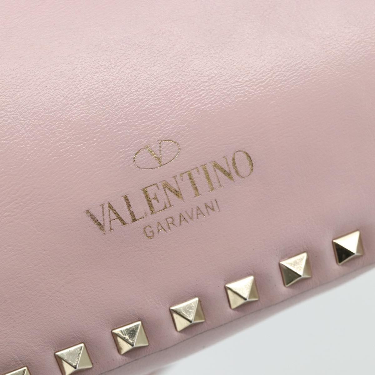 VALENTINO Tote Bag Leather 2way Pink Gold Auth BA12547A
