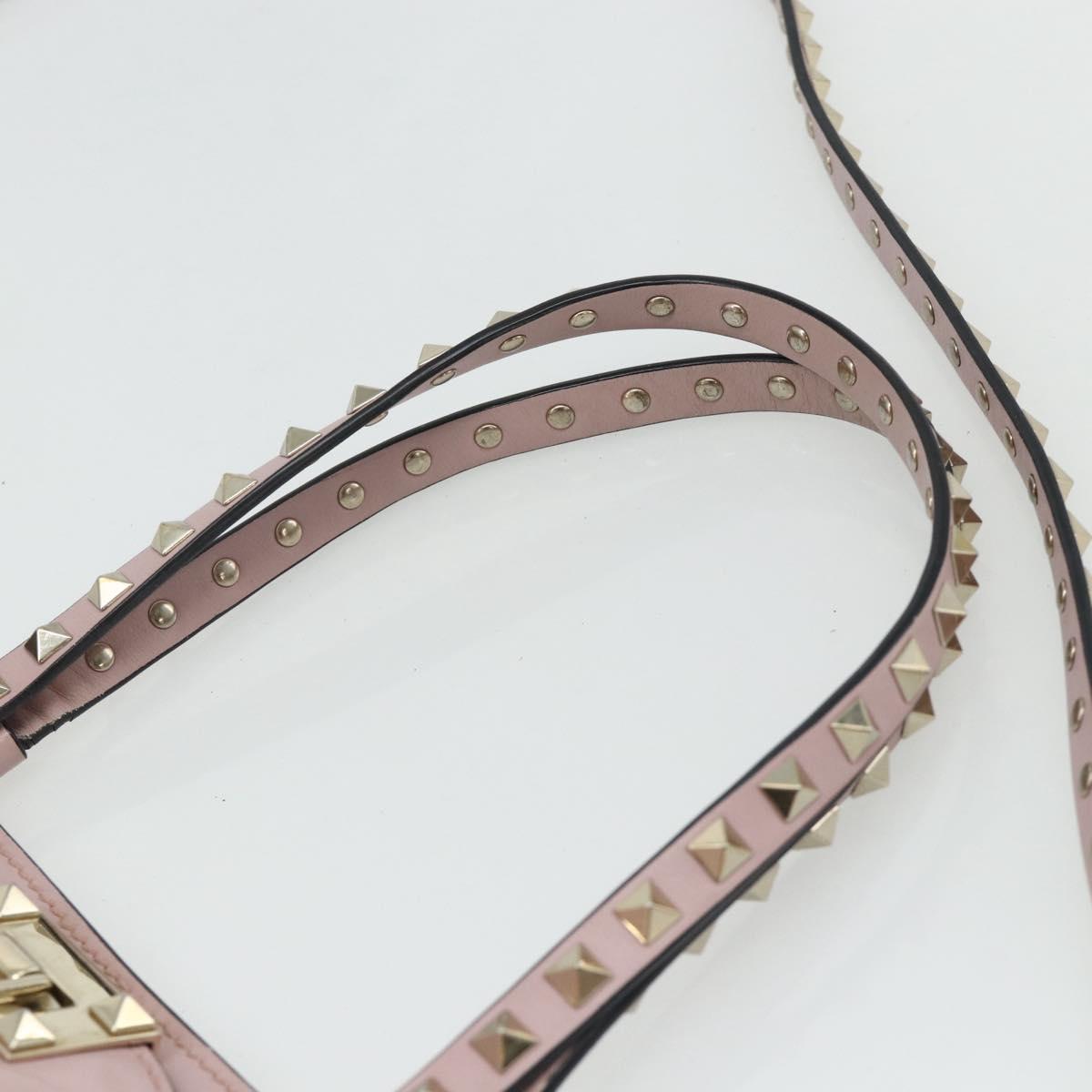 VALENTINO Tote Bag Leather 2way Pink Gold Auth BA12547A