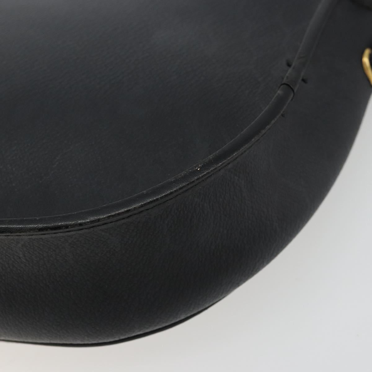 Christian Dior Honeycomb Canvas Shoulder Bag PVC Black Gold Auth BA12549